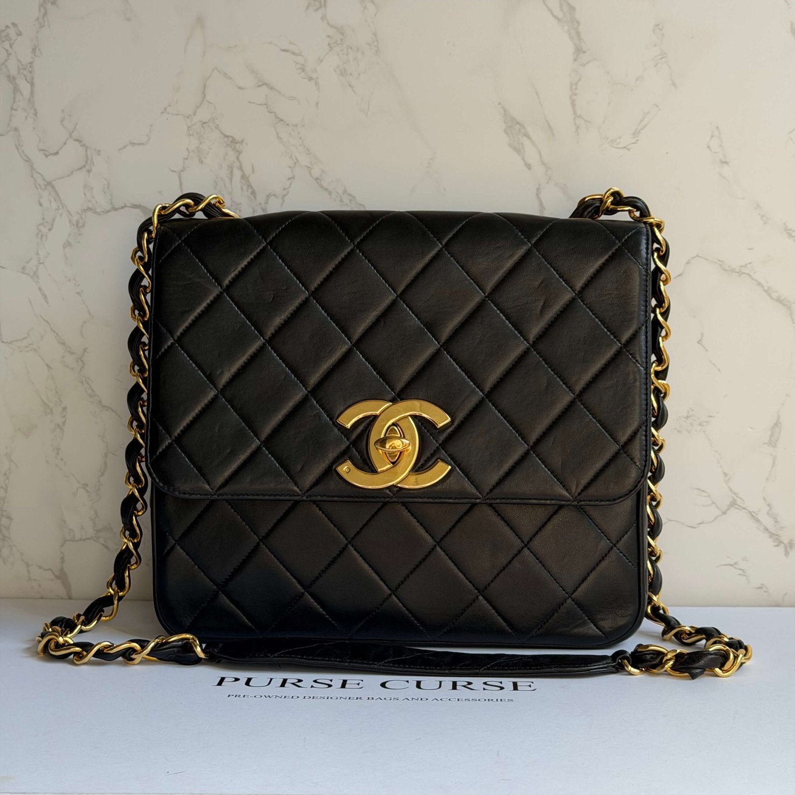 Chanel vintage crossbody flap bag black