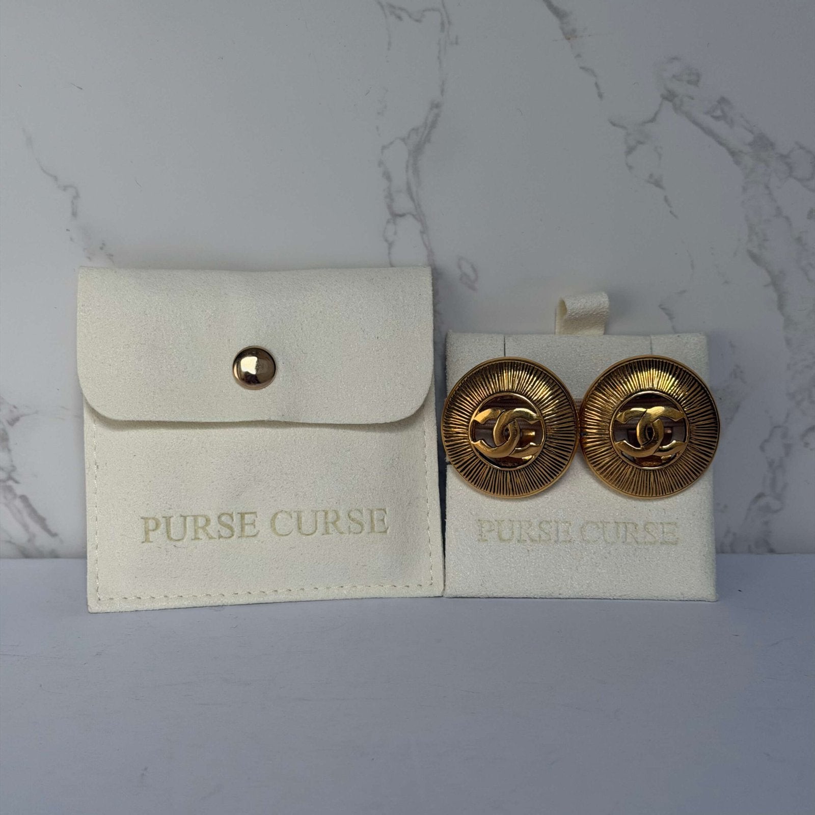 Chanel vintage earrings 24k gold-plated Purse Curse