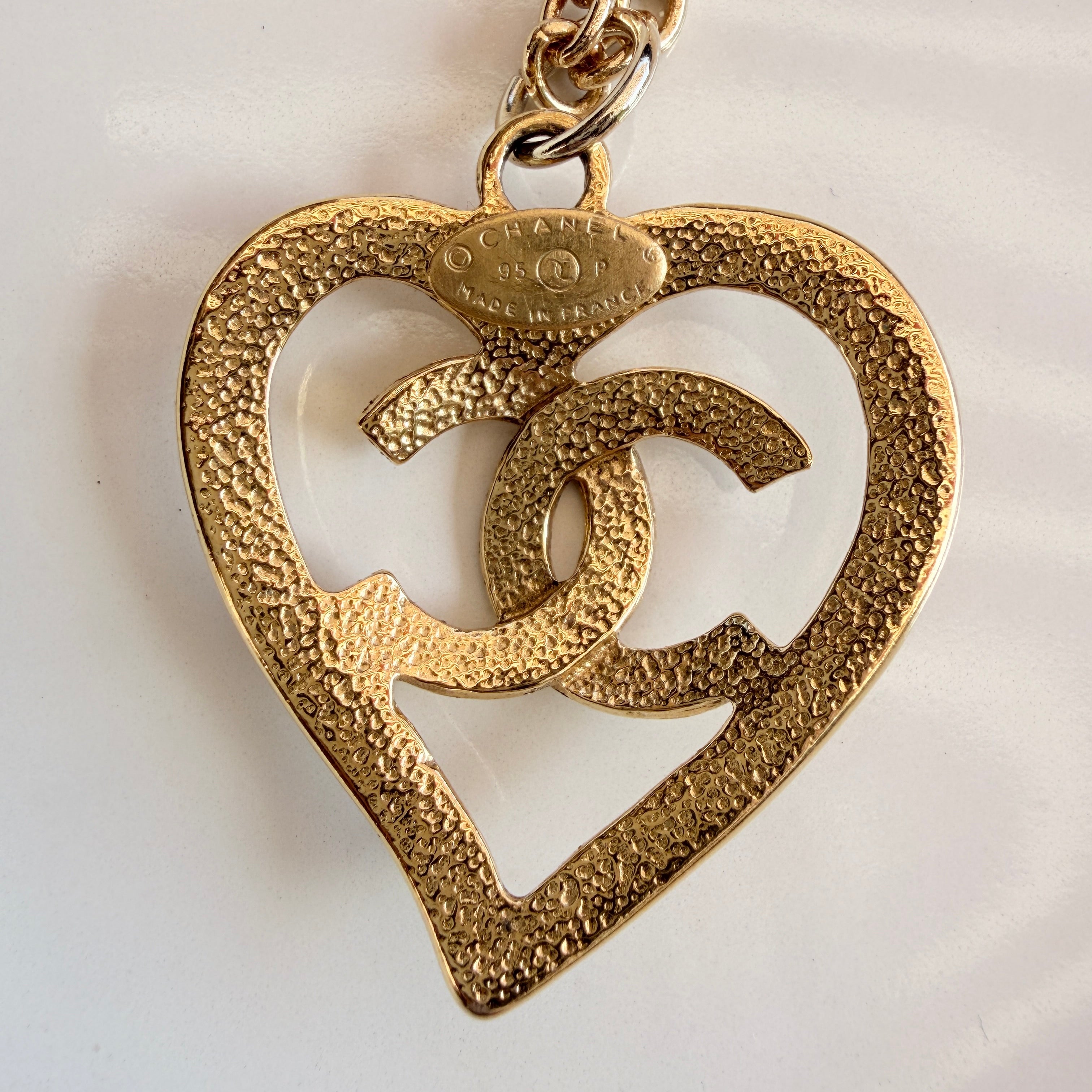 Chanel 95p necklace goldplated heart shaped