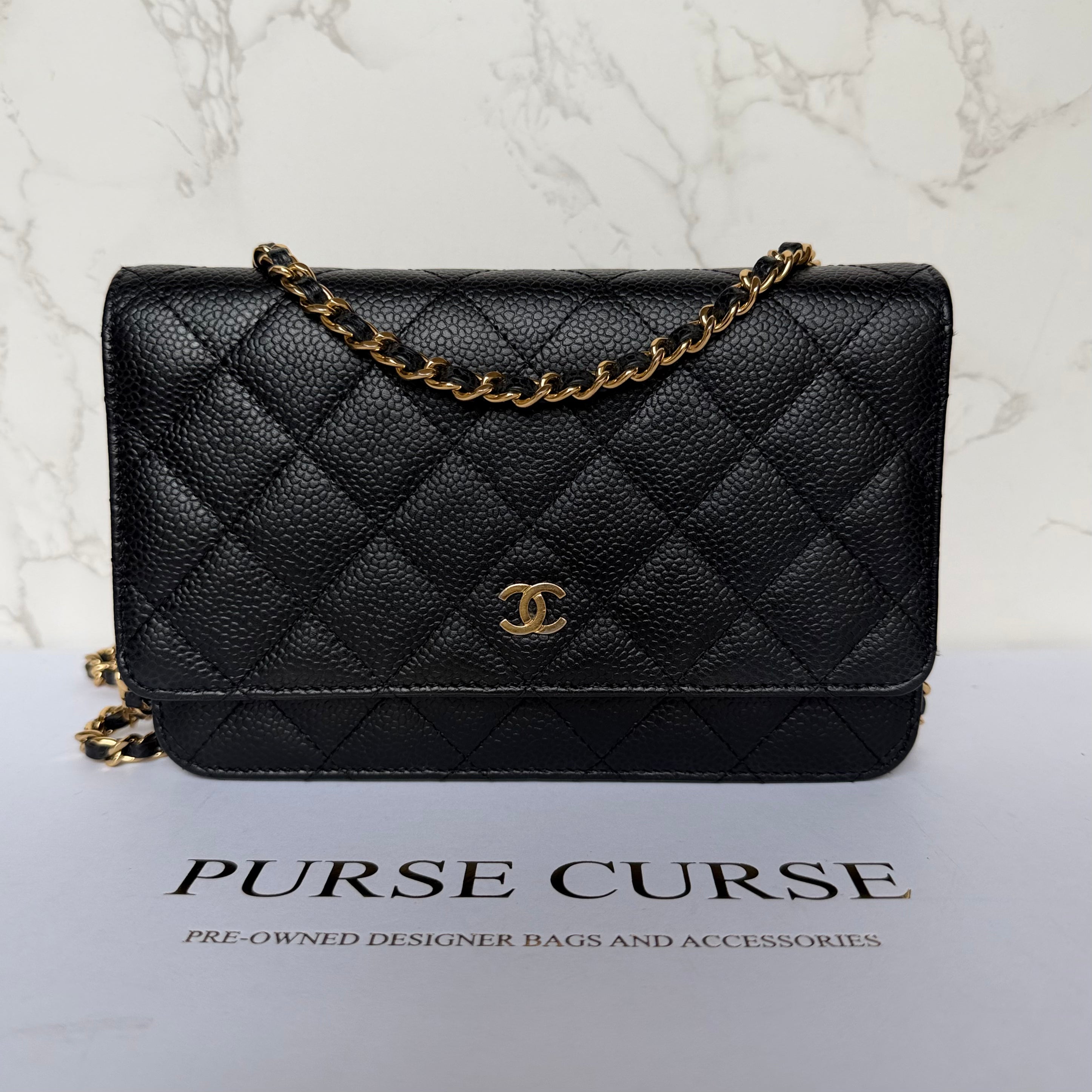 Chanel Wallet on Chain caviar