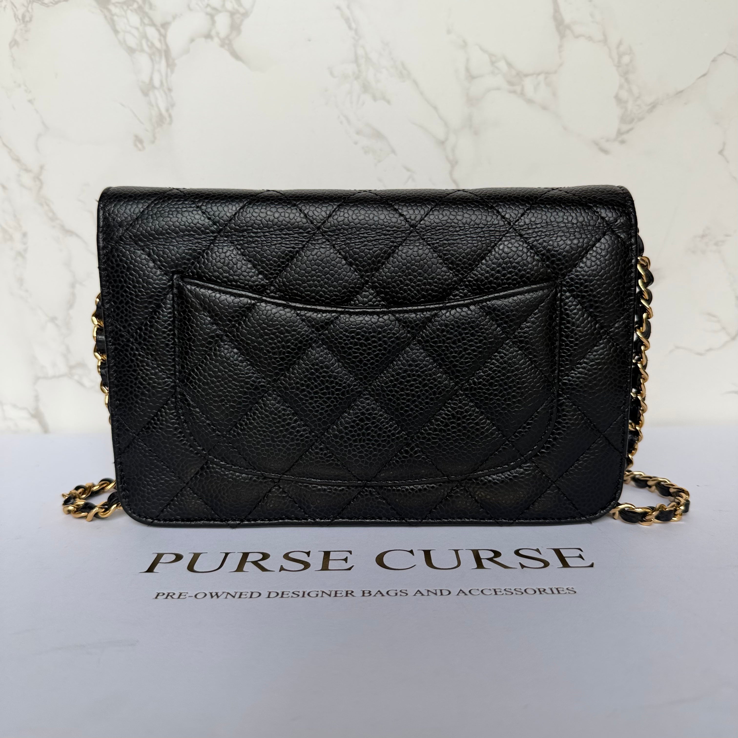 Chanel wallet on chain black back