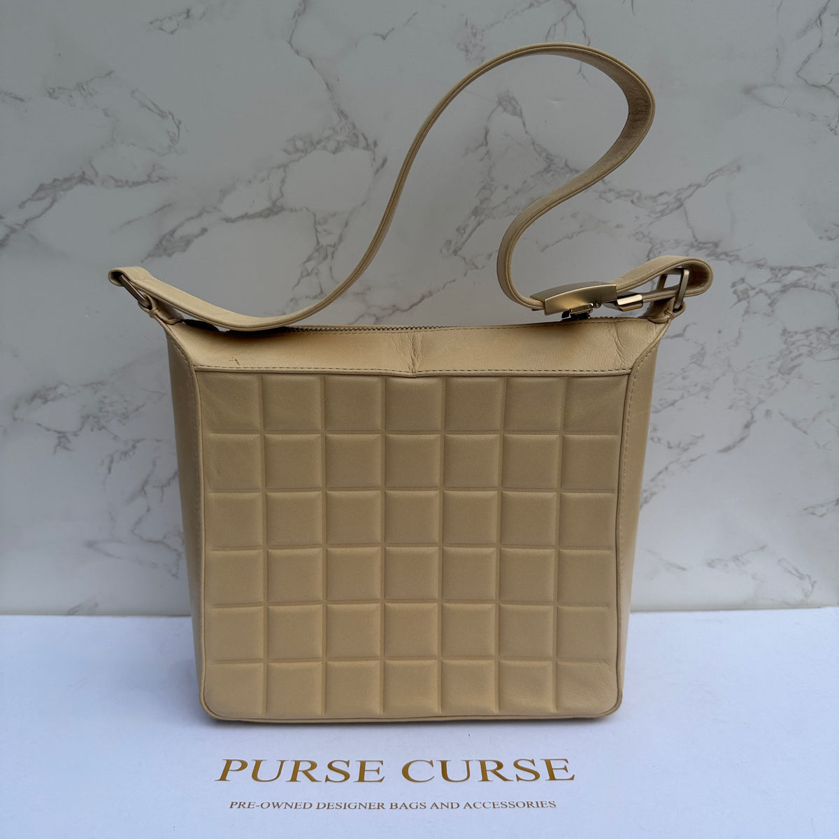 Chanel chocolate bar lambskin shoulder bag