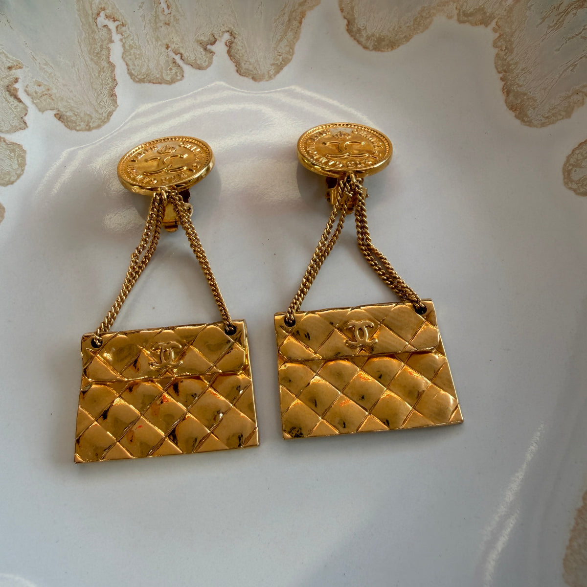 Chanel classic flap bag oorbellen vintage