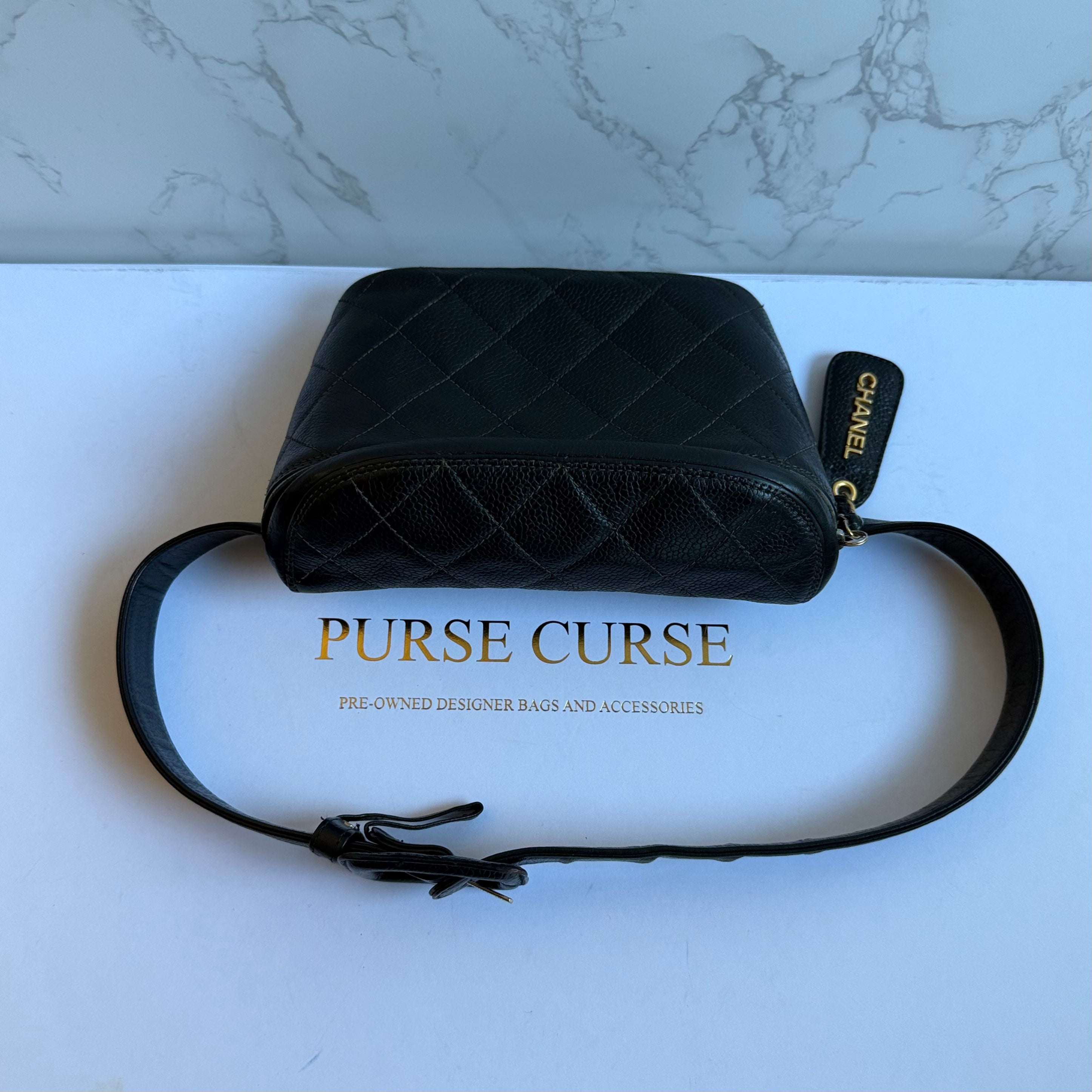 Chanel heuptasje caviar leer vintage