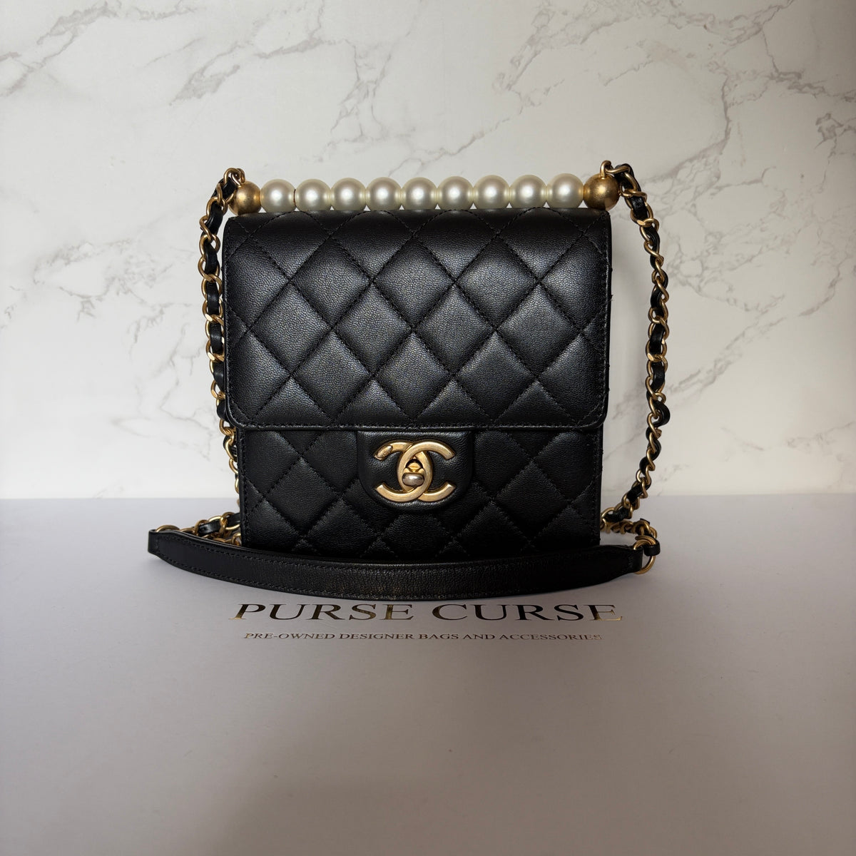 Chanel tas parels zwart 