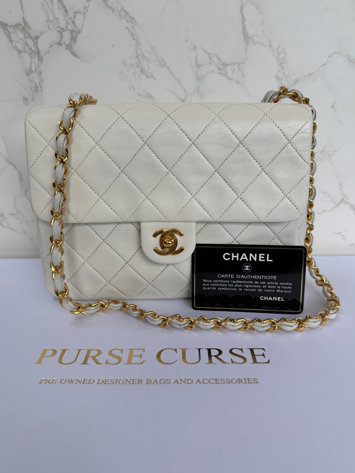 Chanel vintage mini square flap authenticiteitskaart