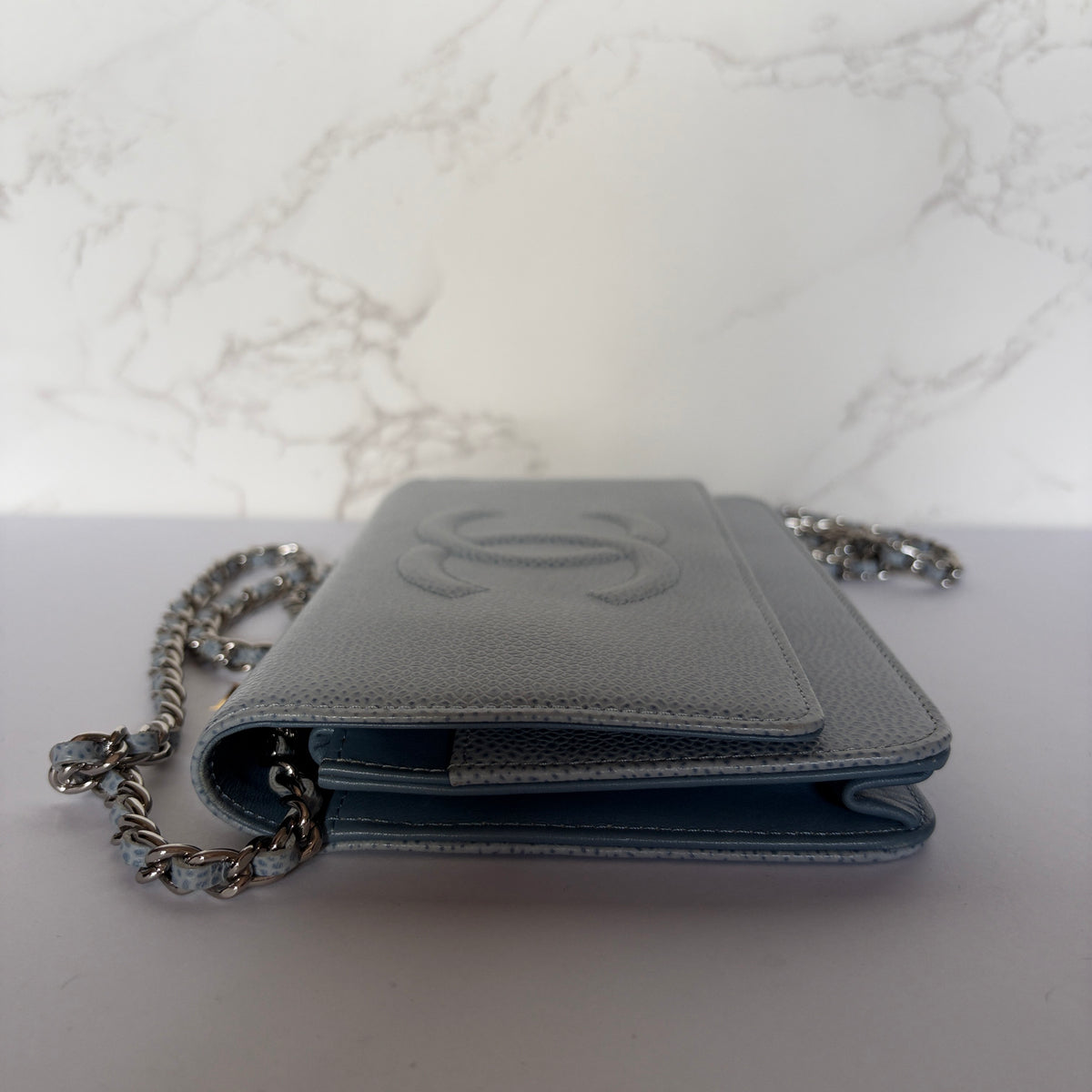 Chanel wallet on chain blauw origineel 