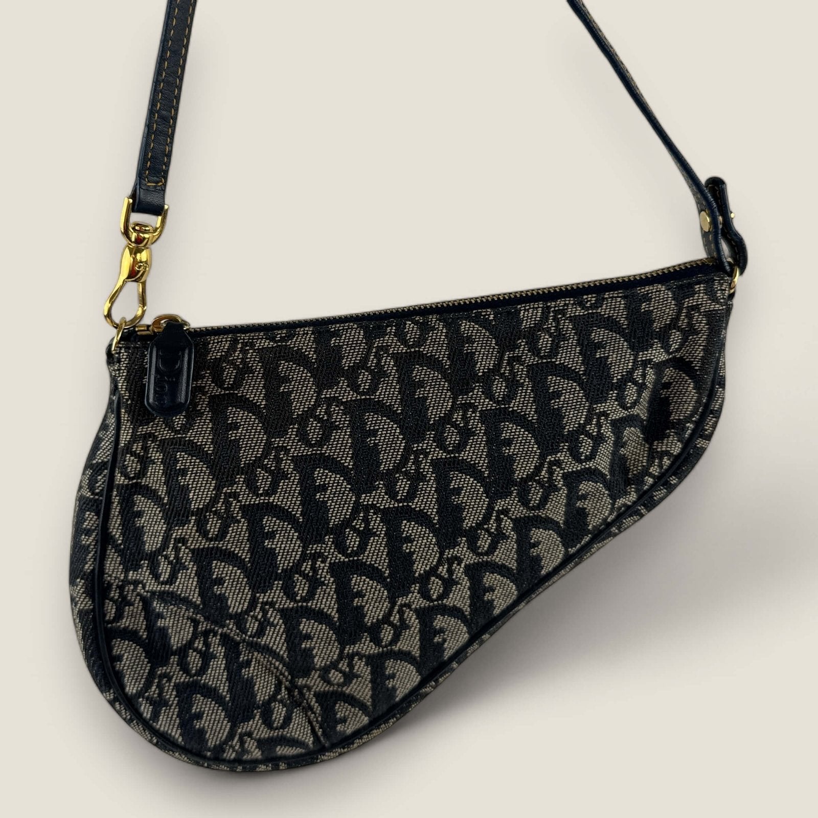 Christian Dior saddle bag pouch navy