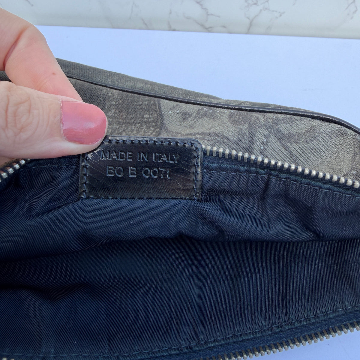 Christian Dior Pre-Owned 2001 Denim-print Saddle handbag date code