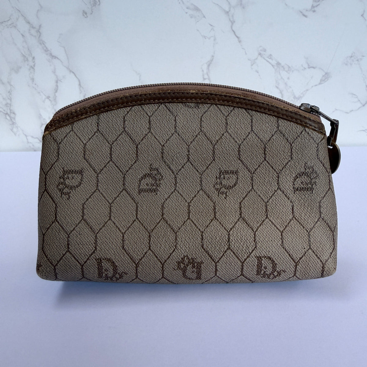 Christian Dior honeycomb coated canvas make-up tasje