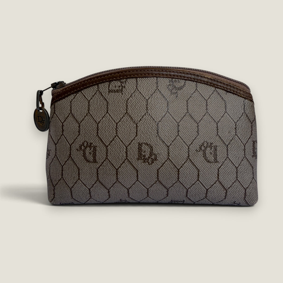 Christian Dior honeycomb coated canvas pouch