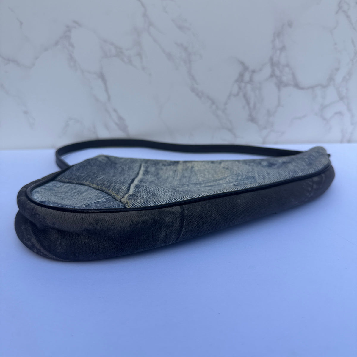 Christian Dior mini saddle pochette authentiek denim stof