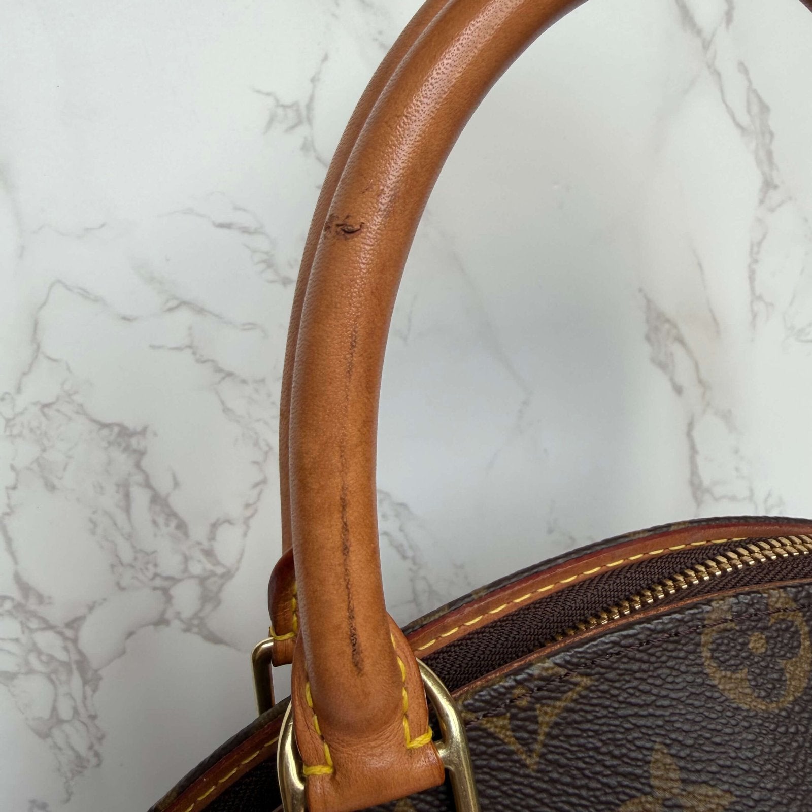 Handle detail of authentic Louis Vuitton bag