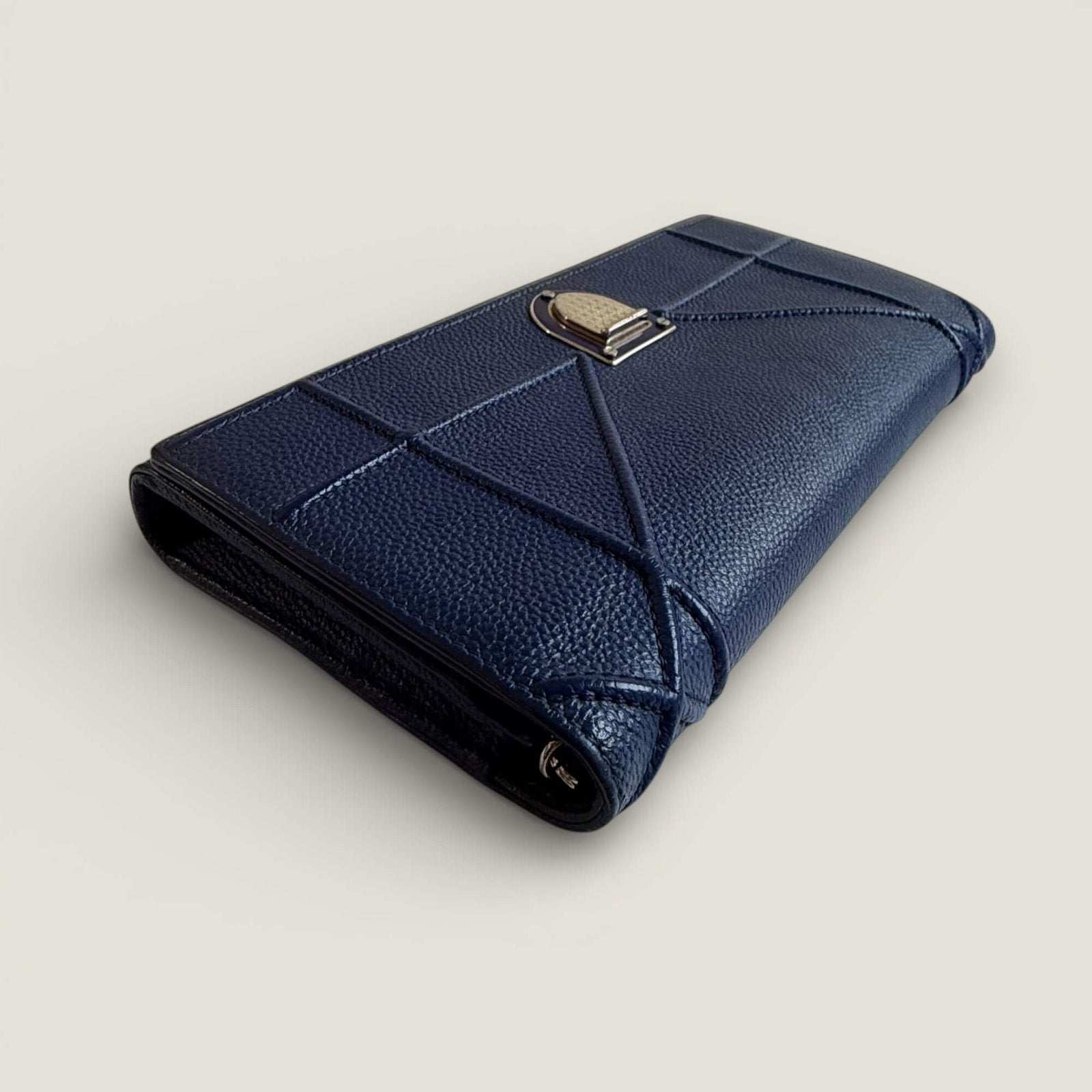 Dior Diorama Croisiere clutch blauw leer minimal design