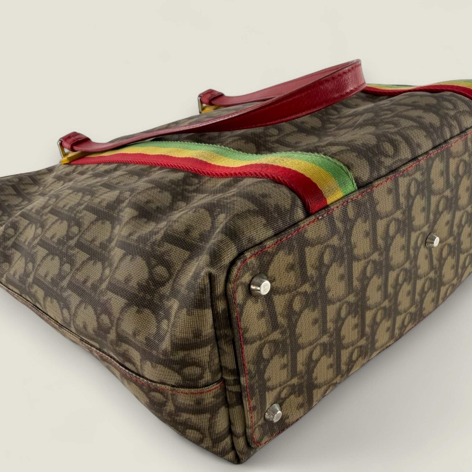 Dior Rasta tote with Rasta stripes and Trotter motif