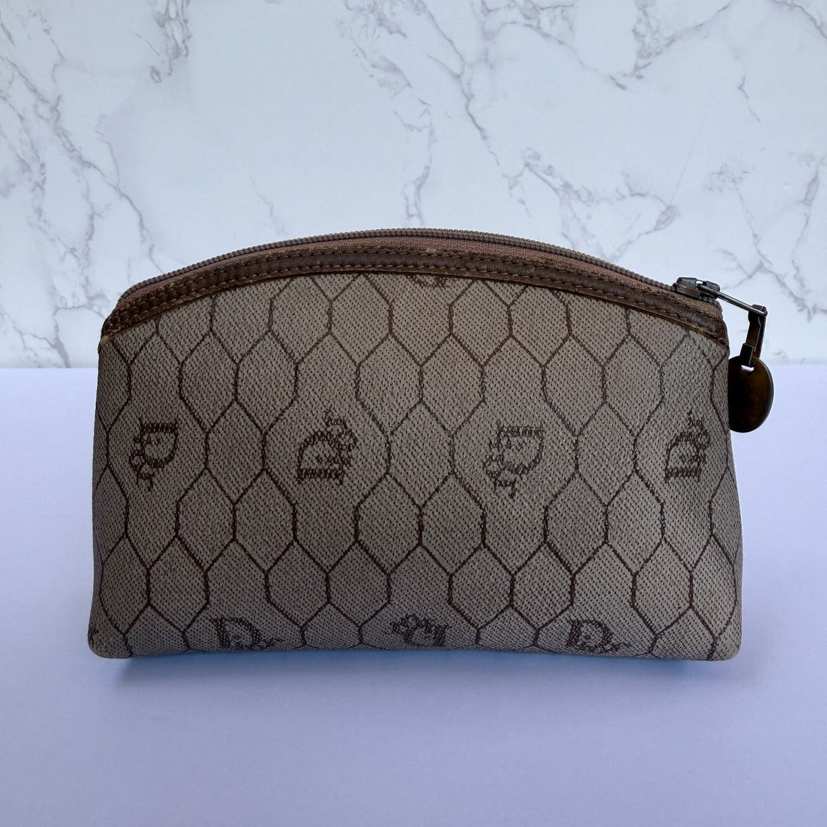 Dior honeycomb coated canvas make-up tas