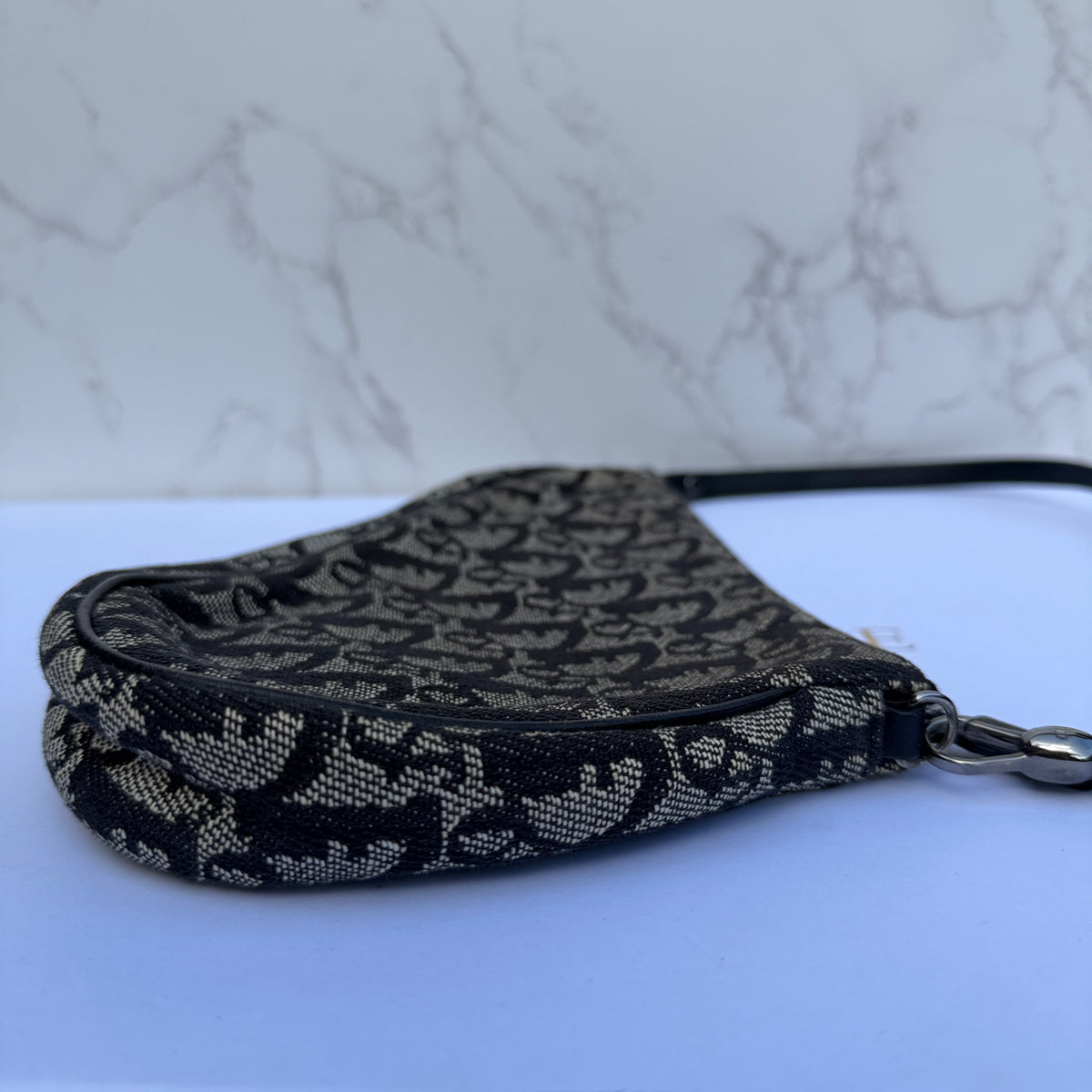 Dior mini saddle bag zwart zilver hardware trotter