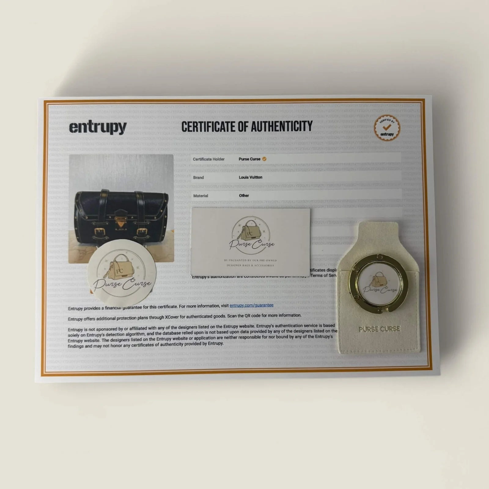 Entrupy certificaat Louis Vuitton tas