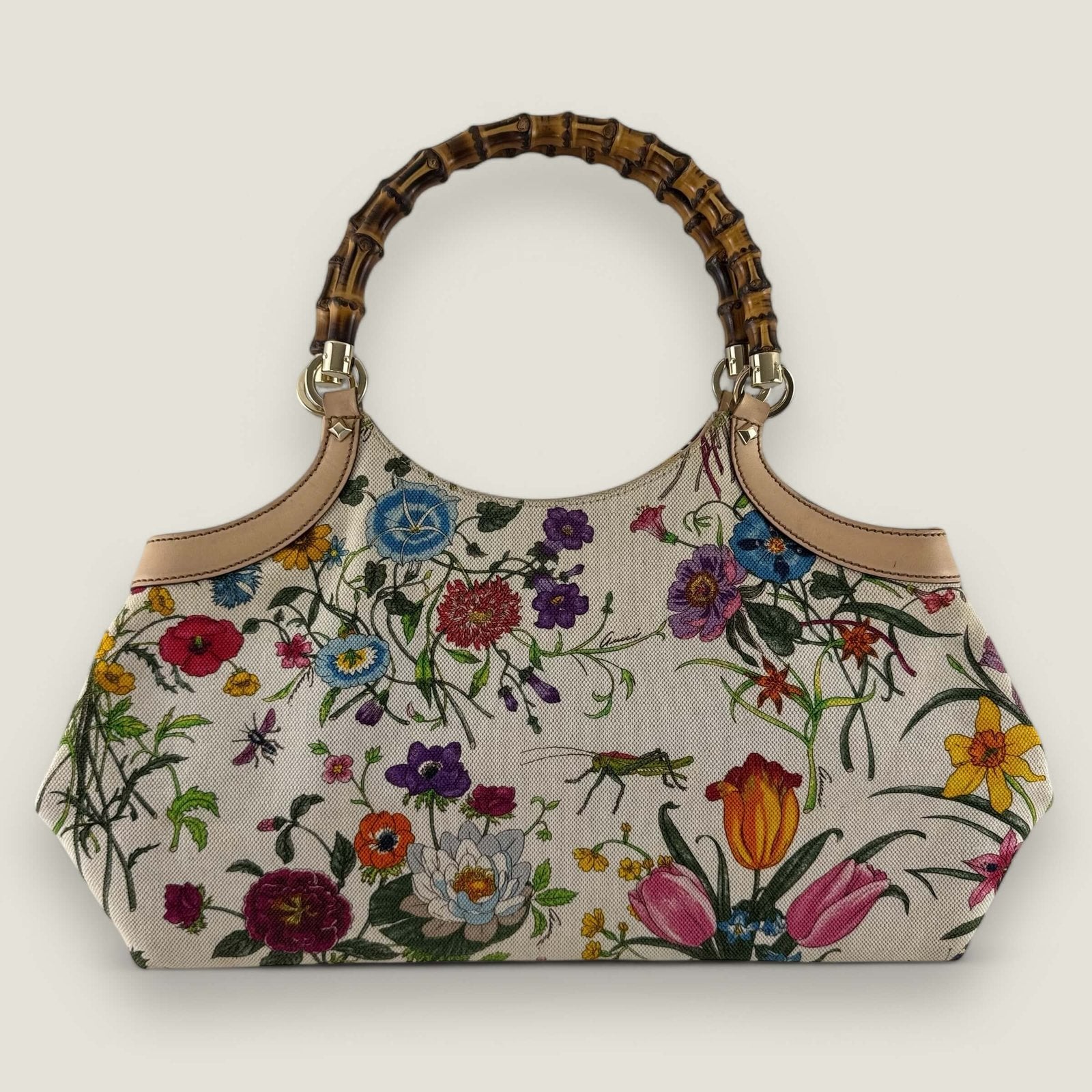 Gucci Bamboo bloemenprint handtas