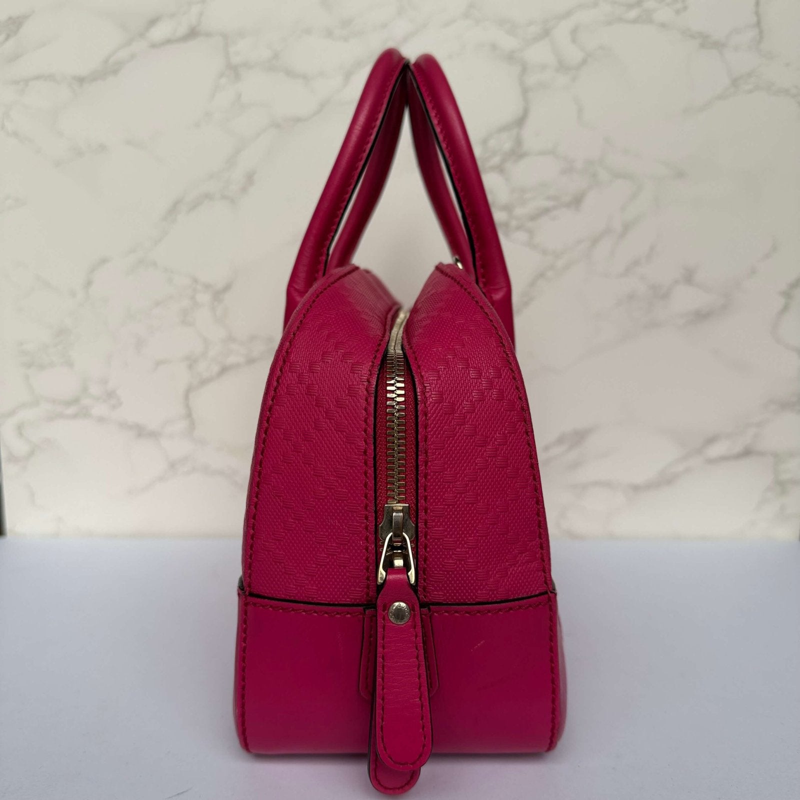 Gucci Diamanté satchel pink side view