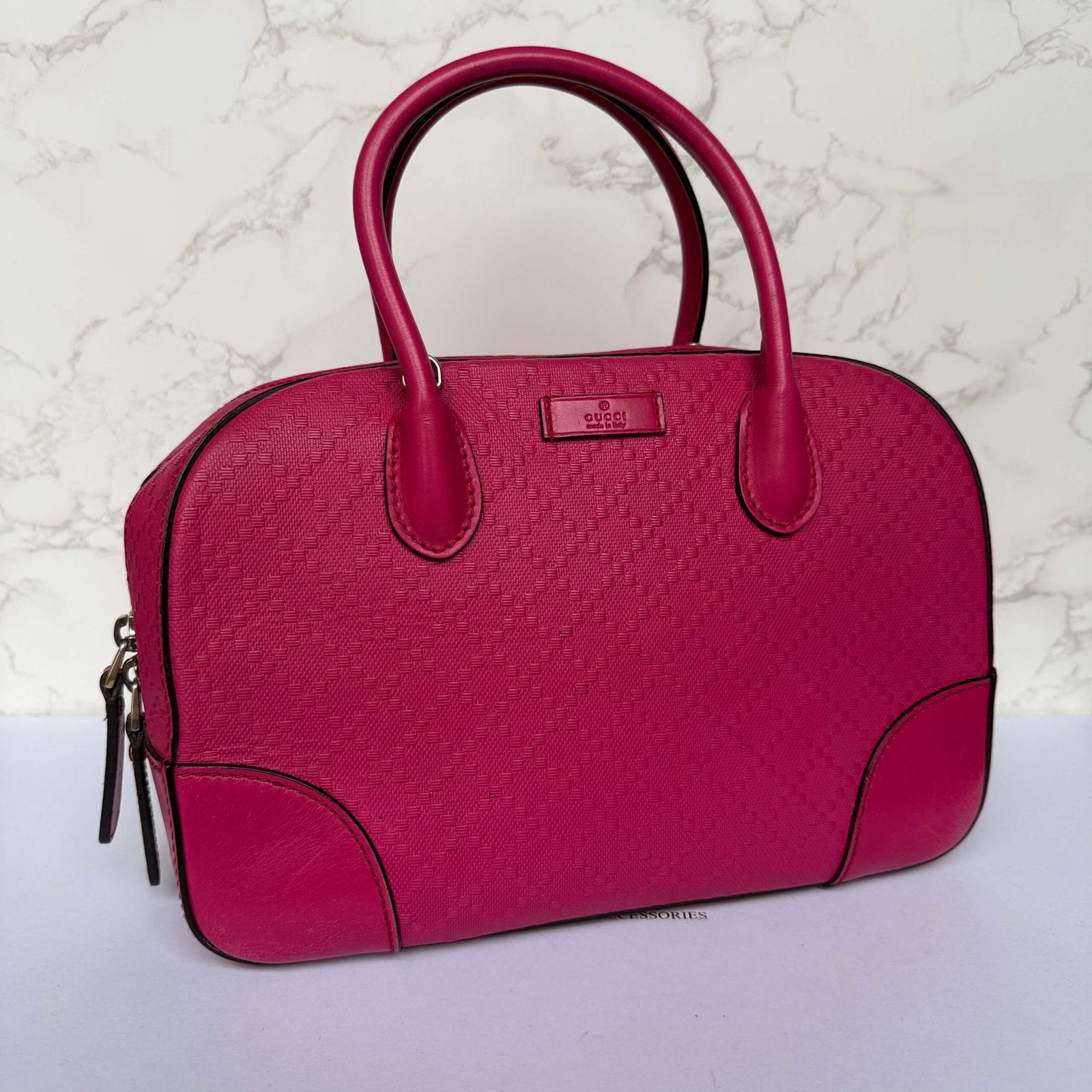 Gucci Diamanté bag pink with handles