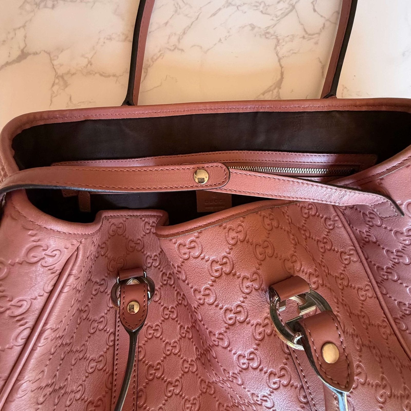 Gucci Guccissima Twins tote bag pink