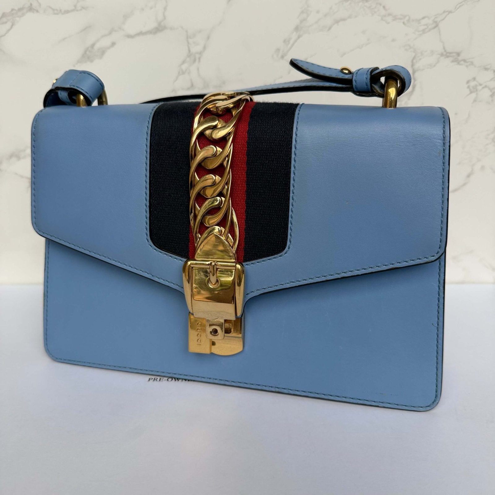 Gucci Sylvie handtas blauw