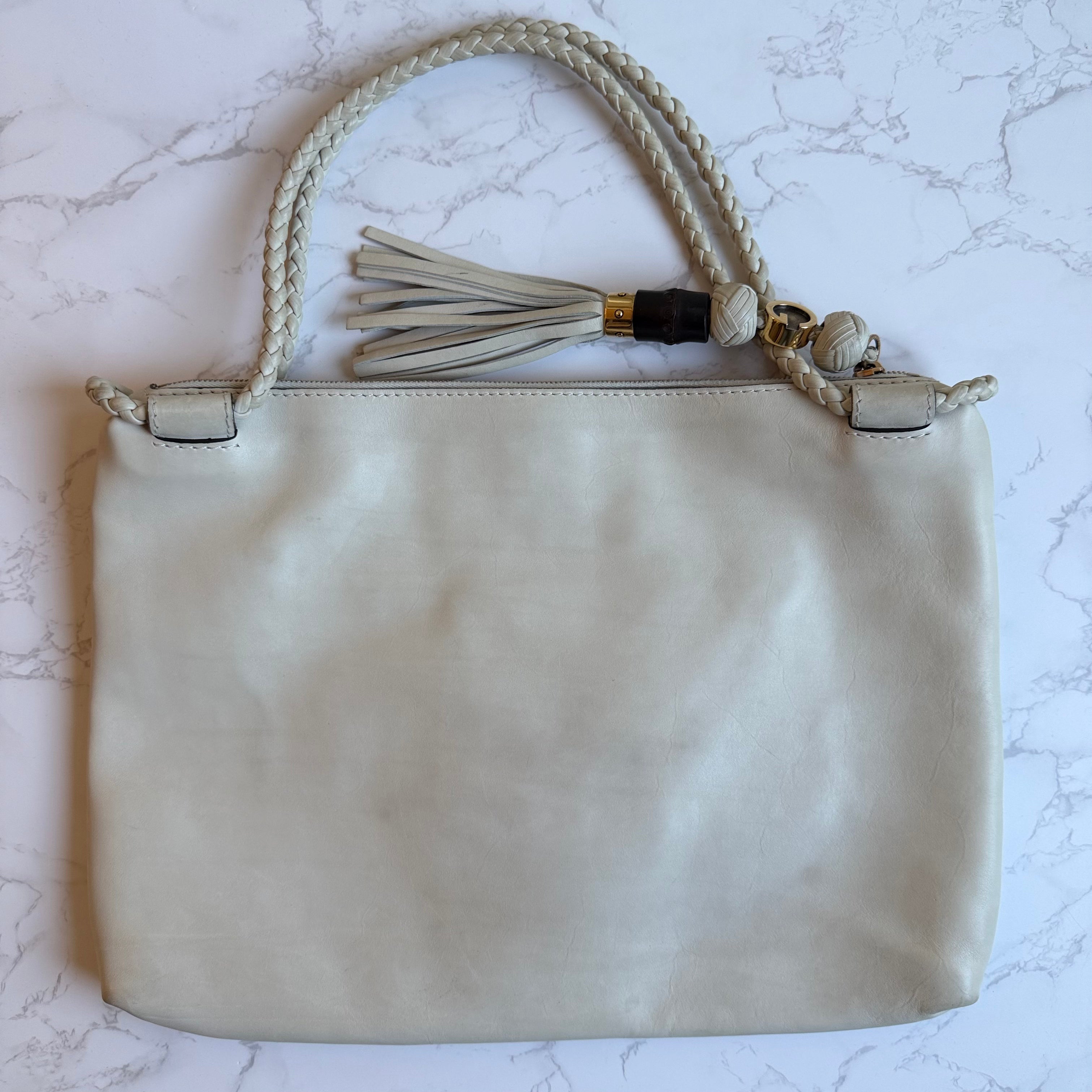 Gucci vintage Gucci tote beige leer