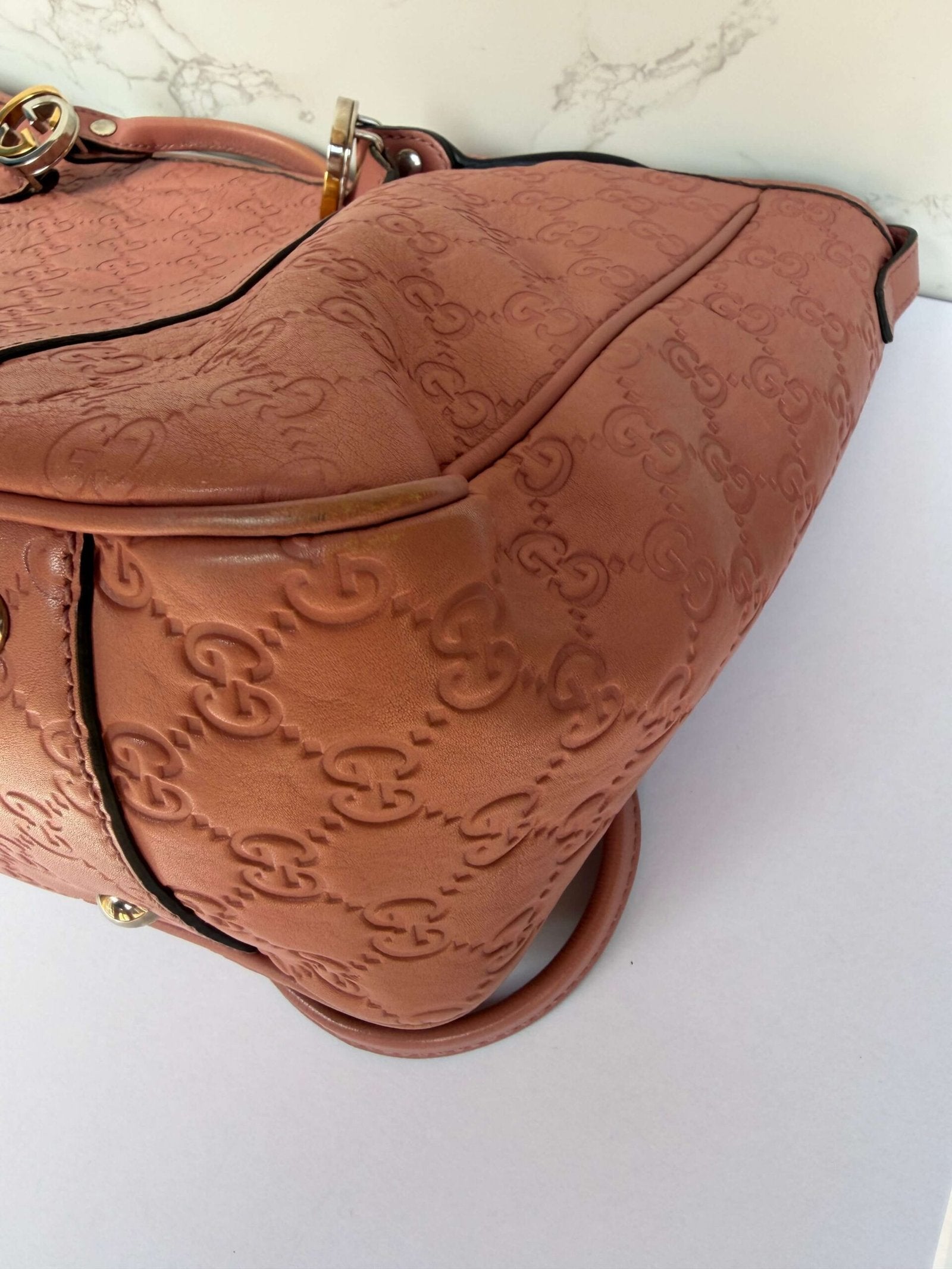 Hoekjes Gucci Guccissima Twins tote bag preloved
