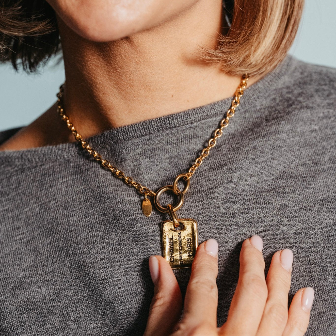 Originele vintage Chanel ketting veguld