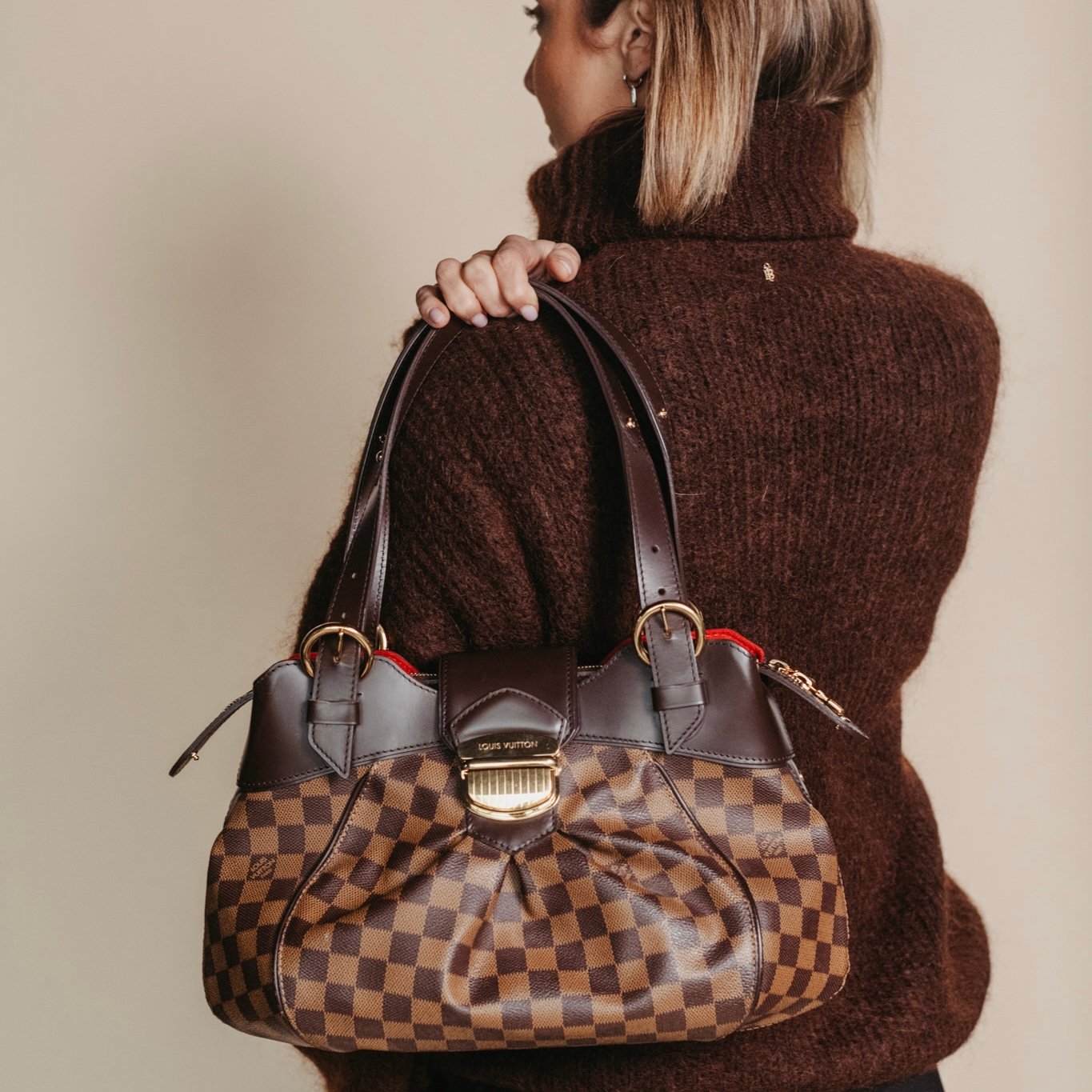 Authentic Louis Vuitton Sistina PM Damier Purse Curse