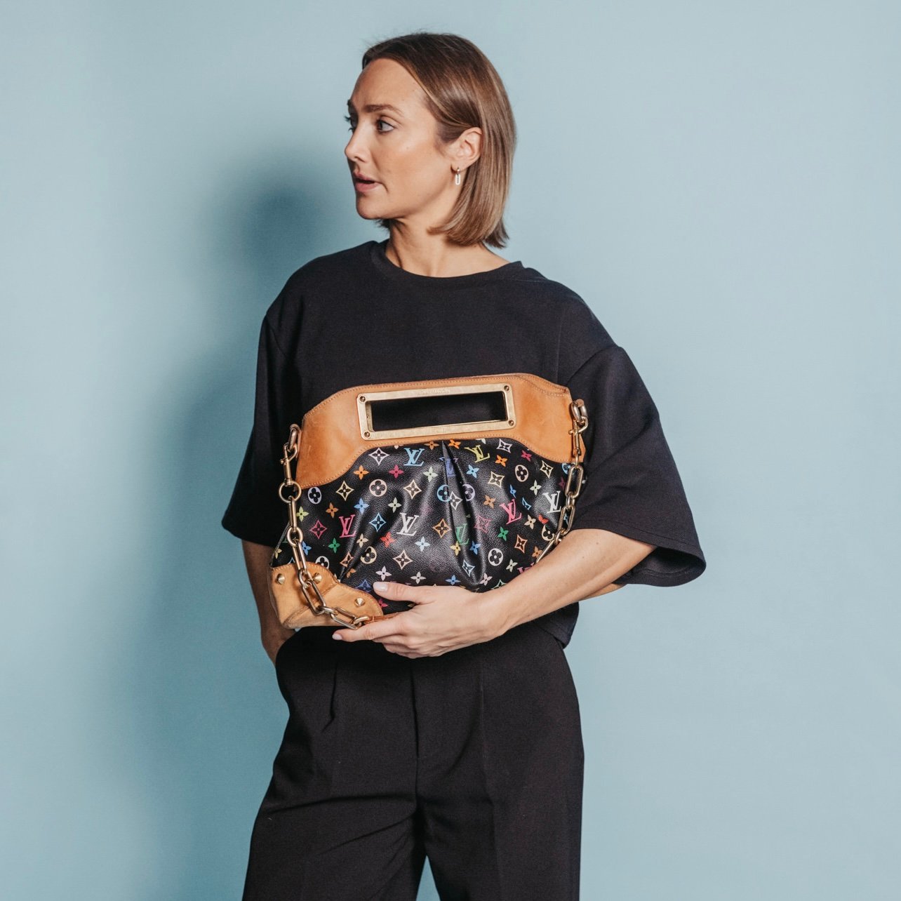 Louis Vuitton multicolor zwart Judy GM tweedehands