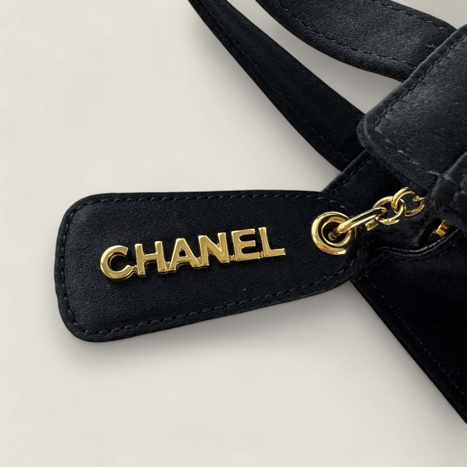 Classic Chanel bag satin black