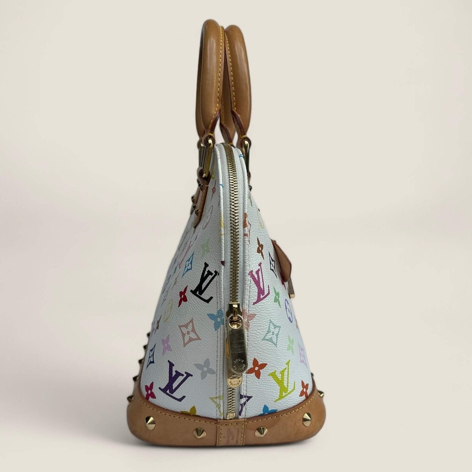Louis Vuitton Alma PM White Monogram Multicolor Canvas Takashi Murakami