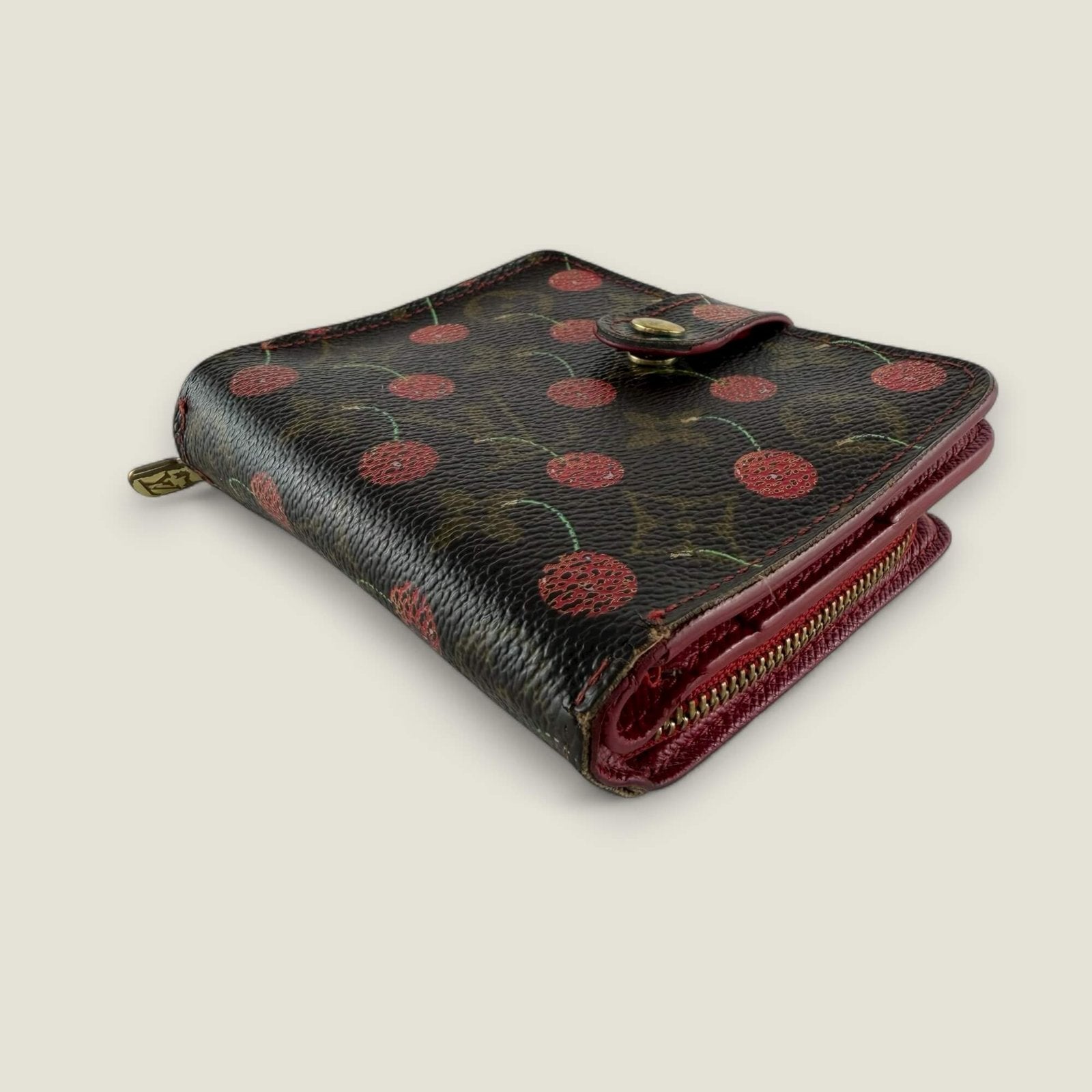 Louis Vuitton Cherry portemonnee bruin monogram goud hardware