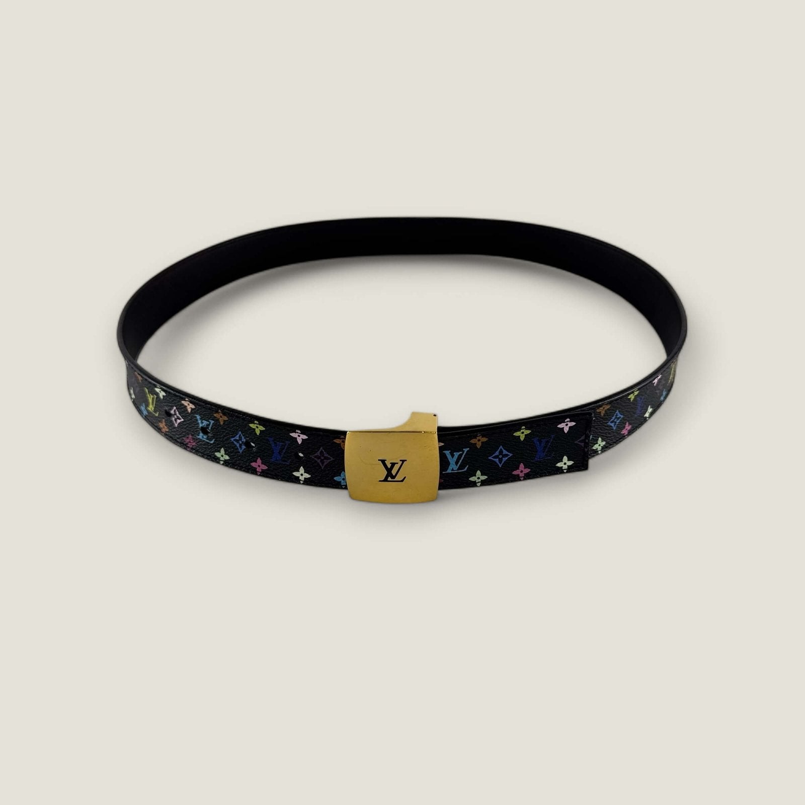 Louis Vuitton belt black multicolor canvas
