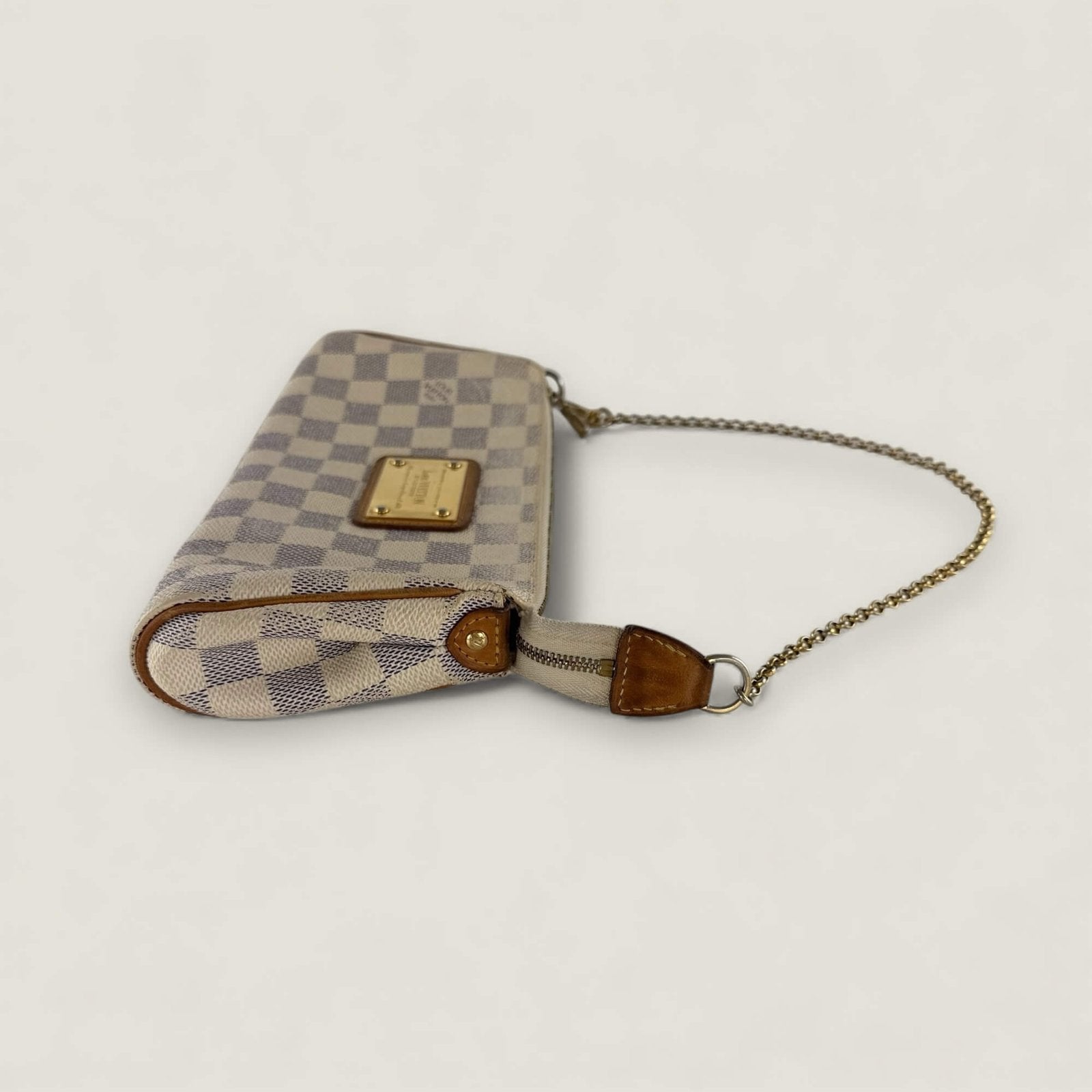Louis Vuitton eva damier azur zijaanzicht tas