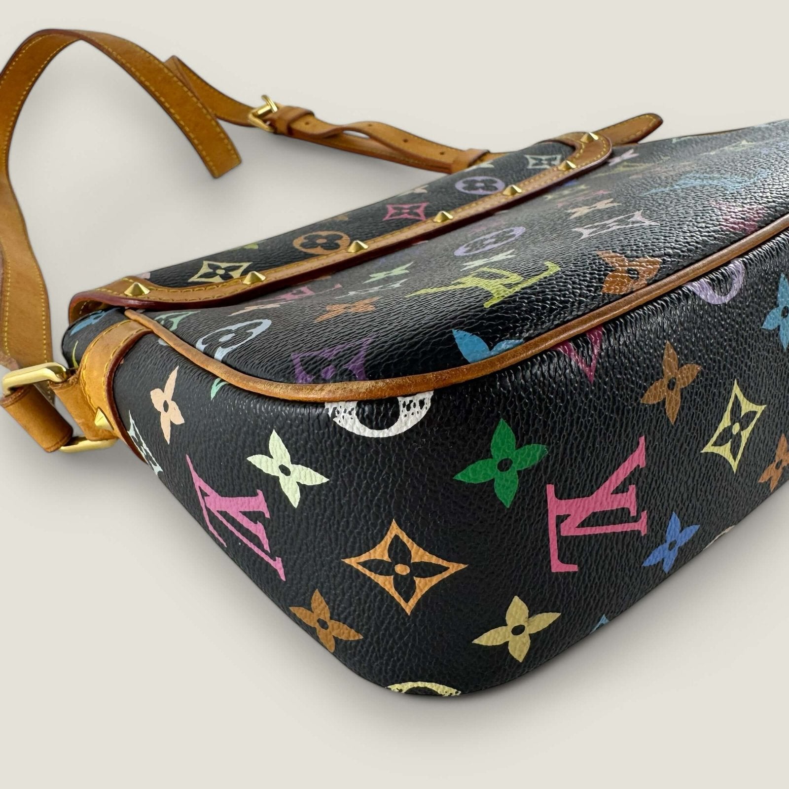 Louis Vuitton black multicolor canvas Sologne