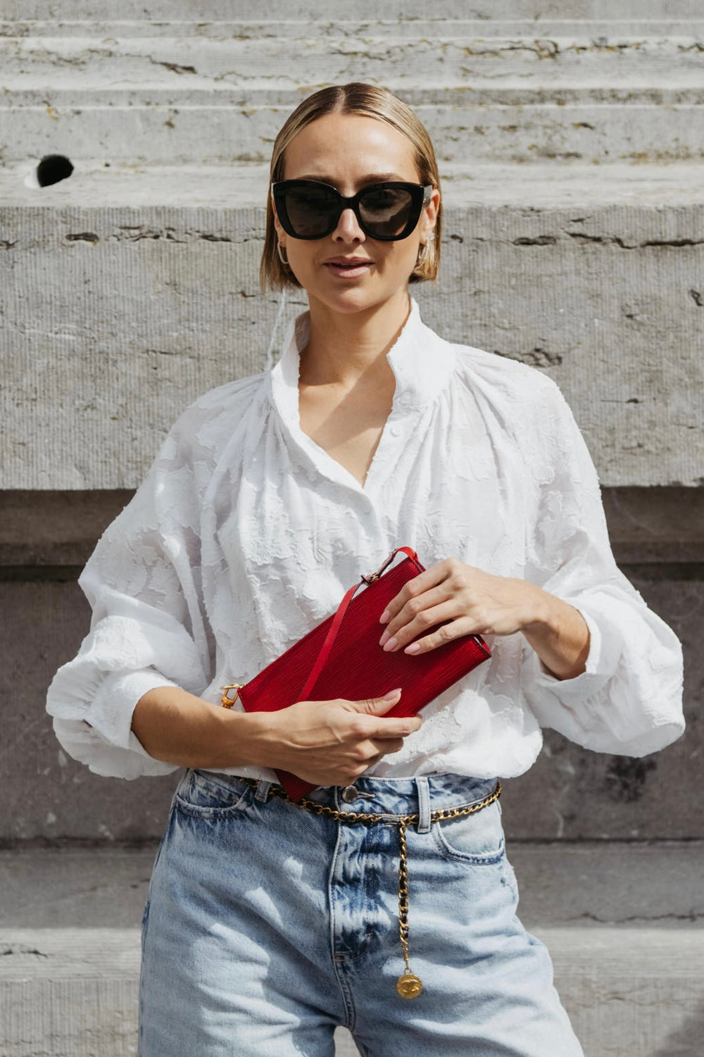 Louis Vuitton clutch rood Epi leer
