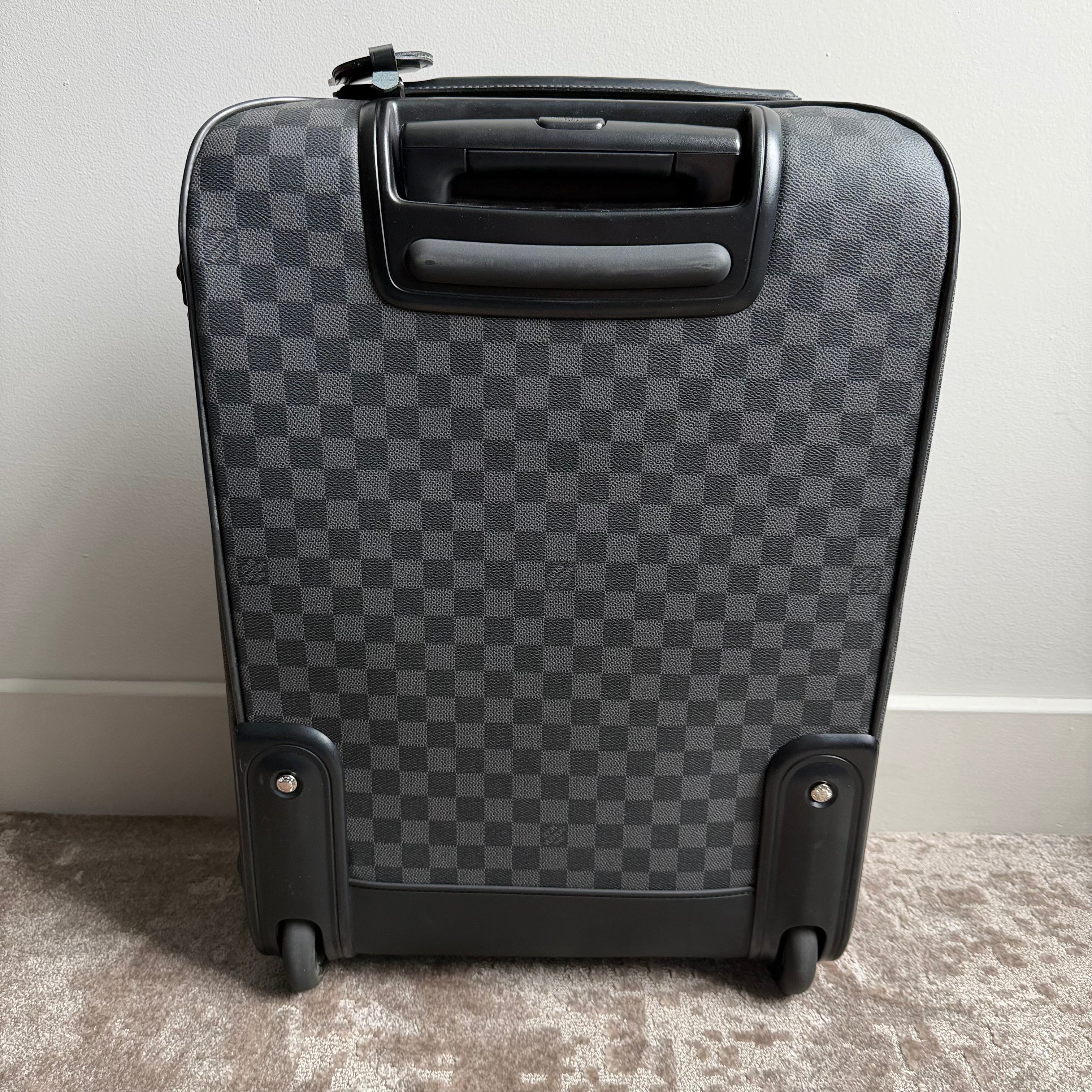 Louis Vuitton trolley achterkant Damier Graphite