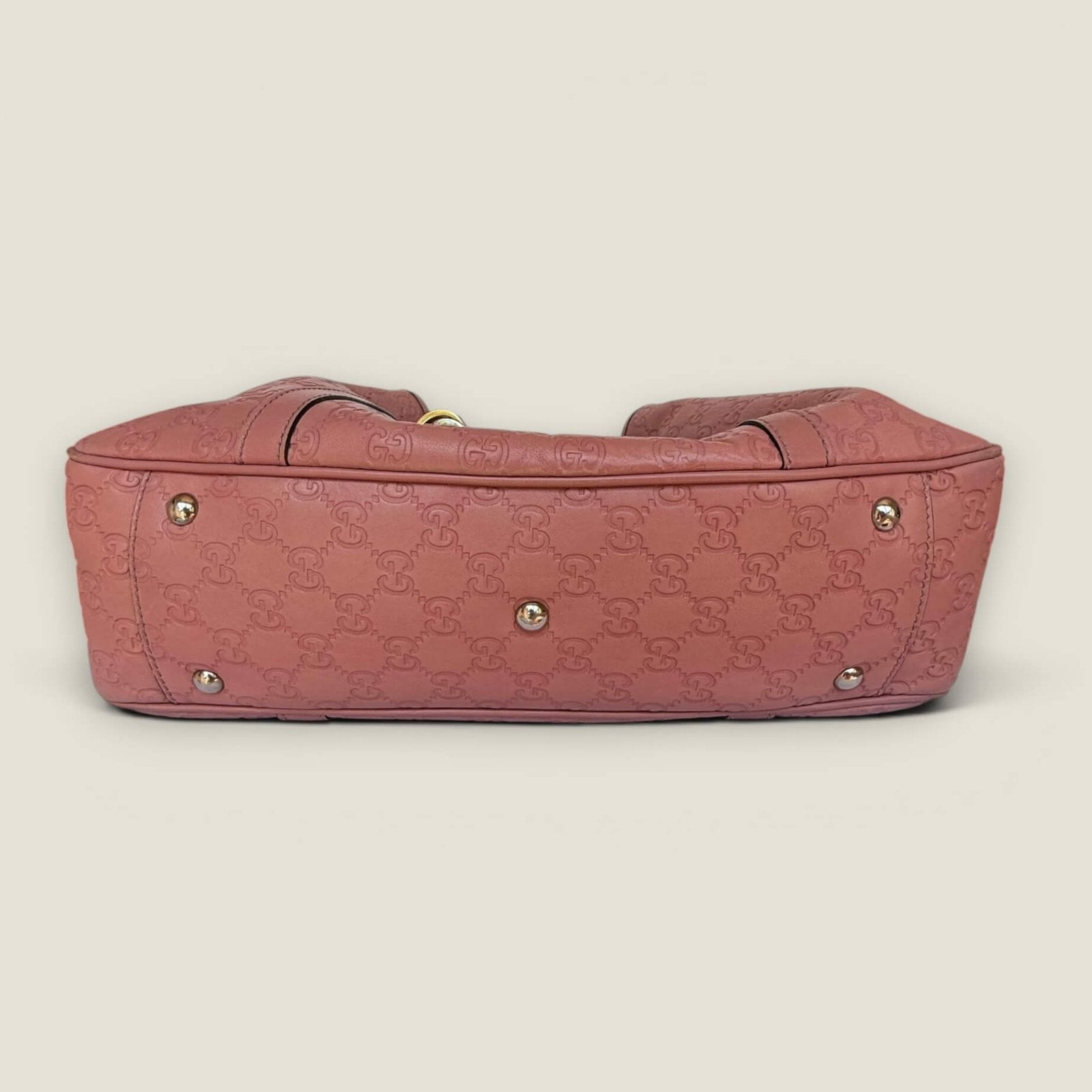 Onderkant Gucci Guccissima Twins tote roze