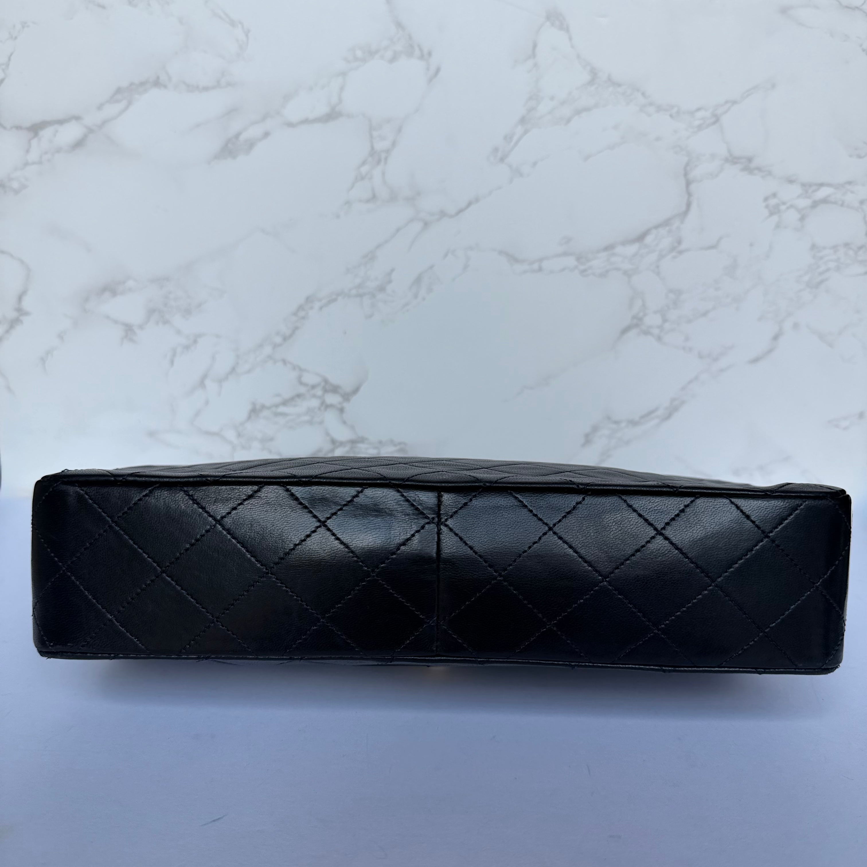 Bottom of Chanel lambskin flap bag