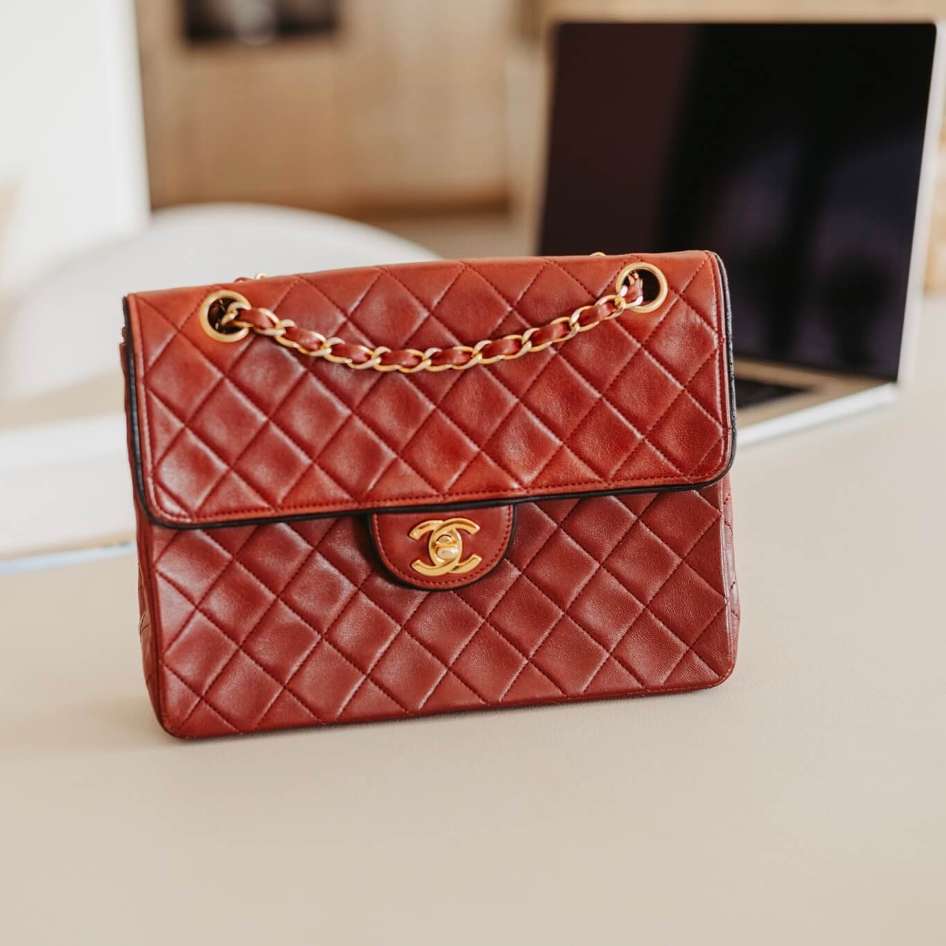Original Chanel medium tall red