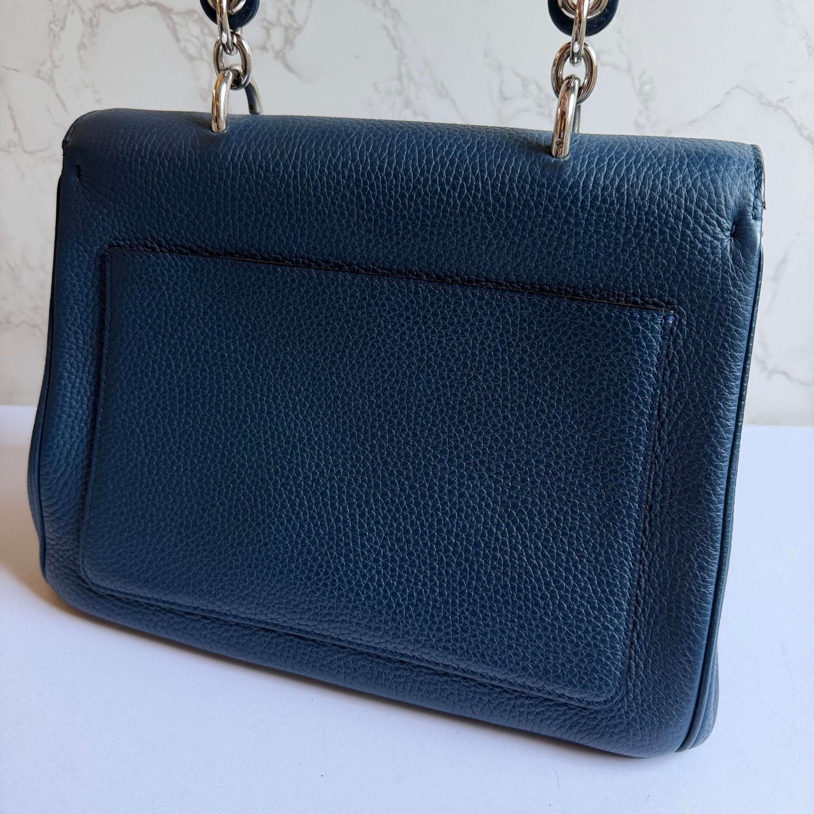 Originele Christian Dior tas blauw leer