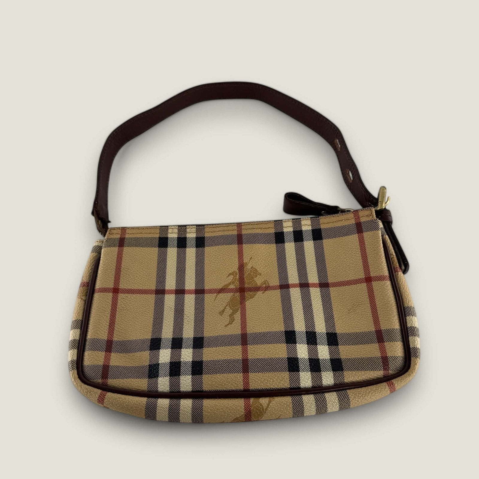 Pre-loved Burberry haymarket check pochette
