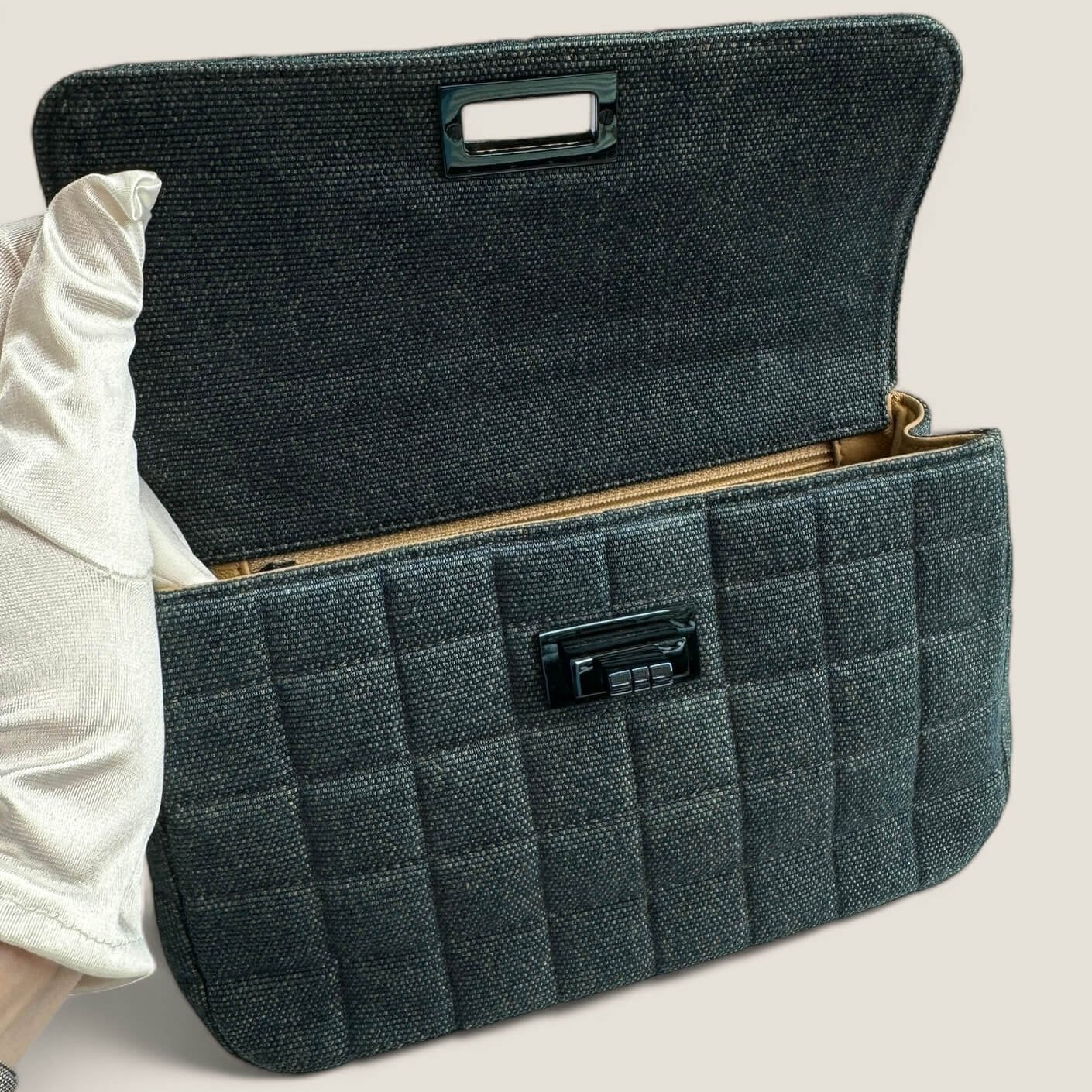 Pre-loved Chanel Denim bag with top handle