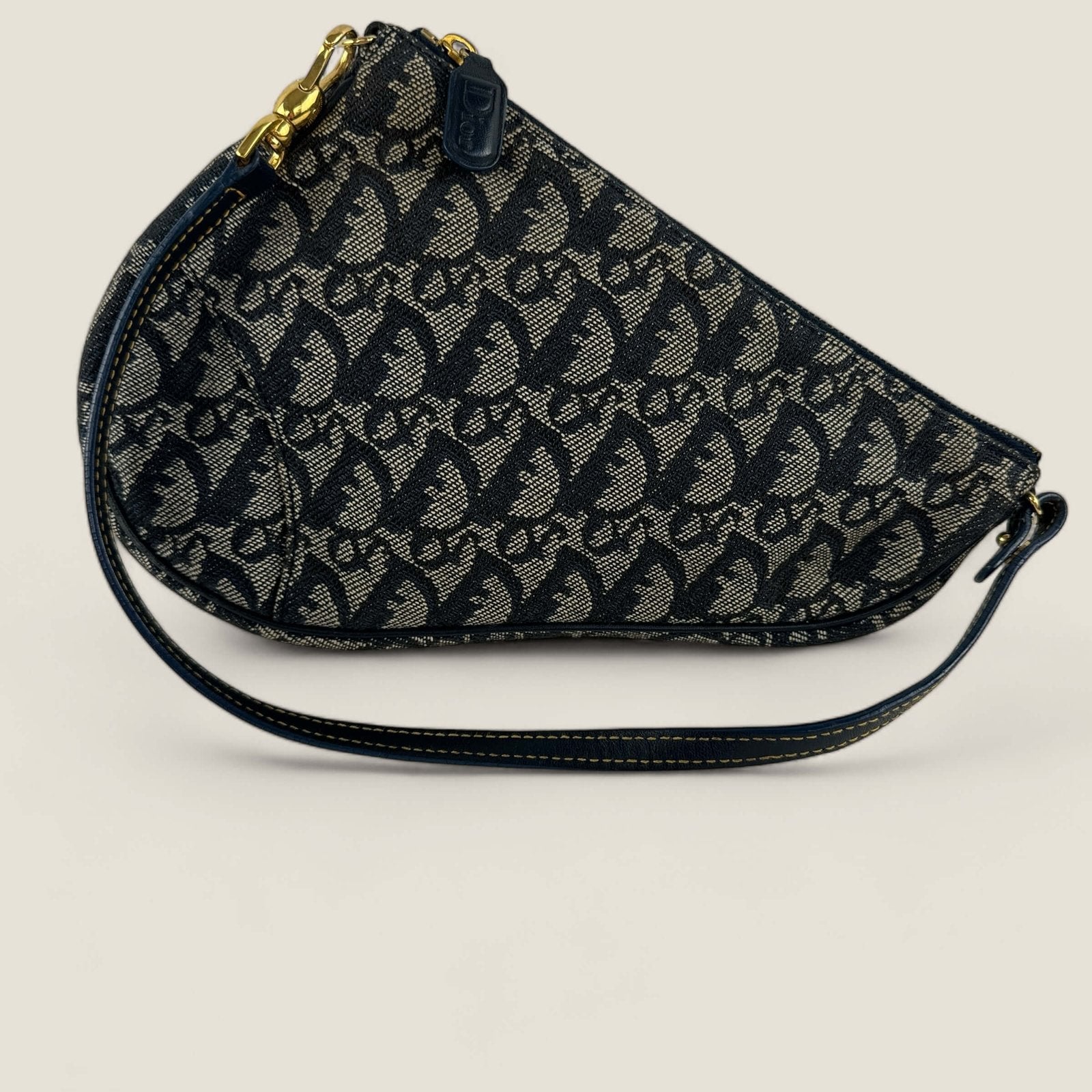 Pre-owned Christian Dior monogram oblique canvas mini Saddle bag