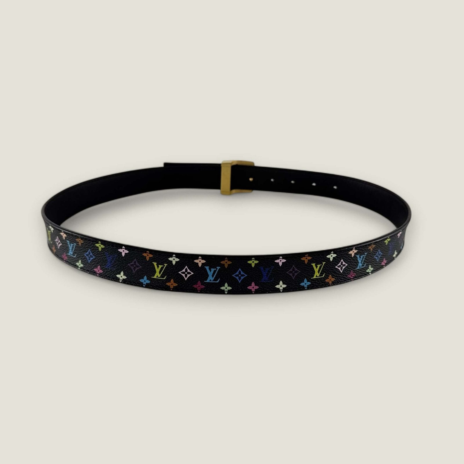 Pre-owned Louis Vuitton Takashi Murakami multicolor belt black