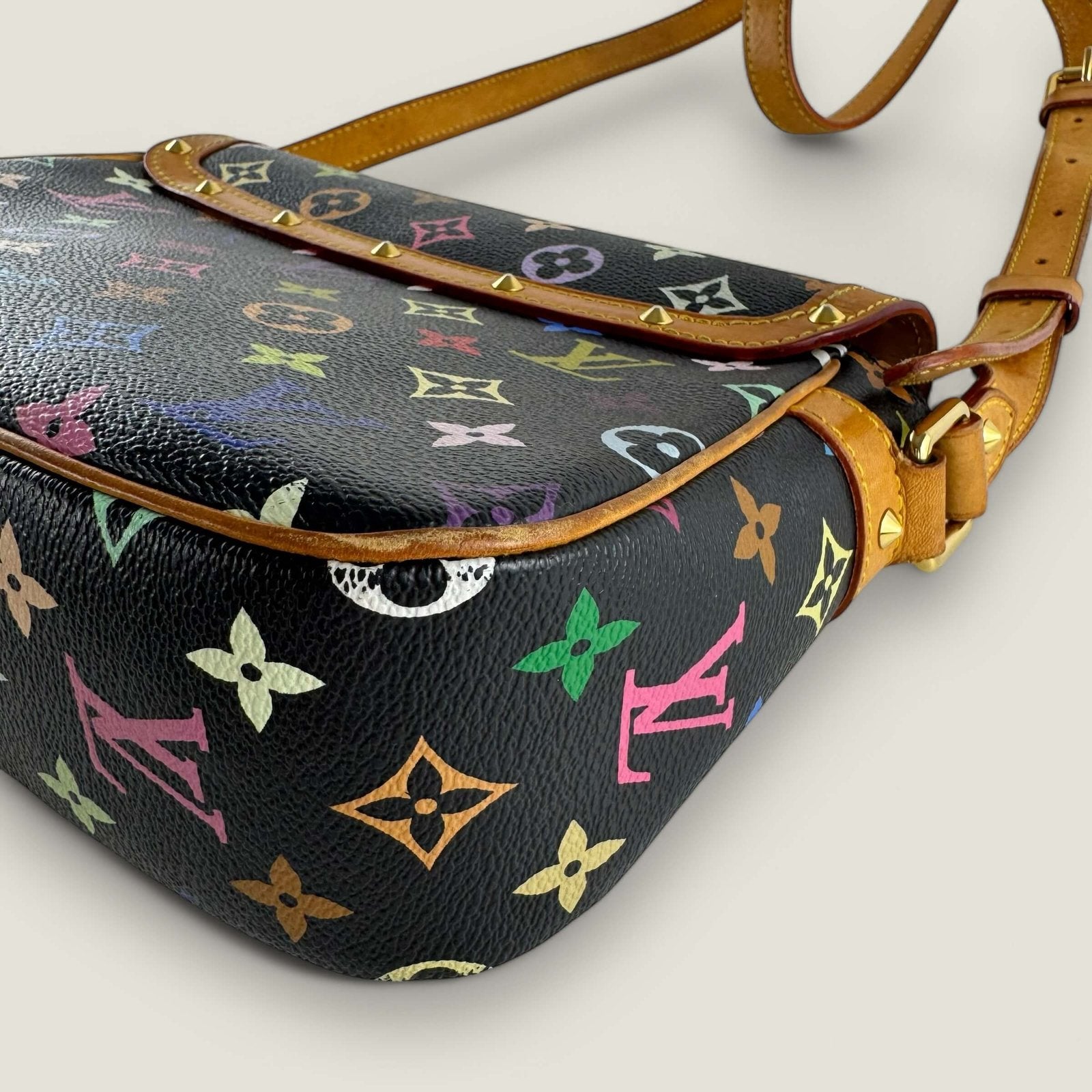 Pre-owned Louis Vuitton x Takashi Murakami multicolor Sologne black canvas