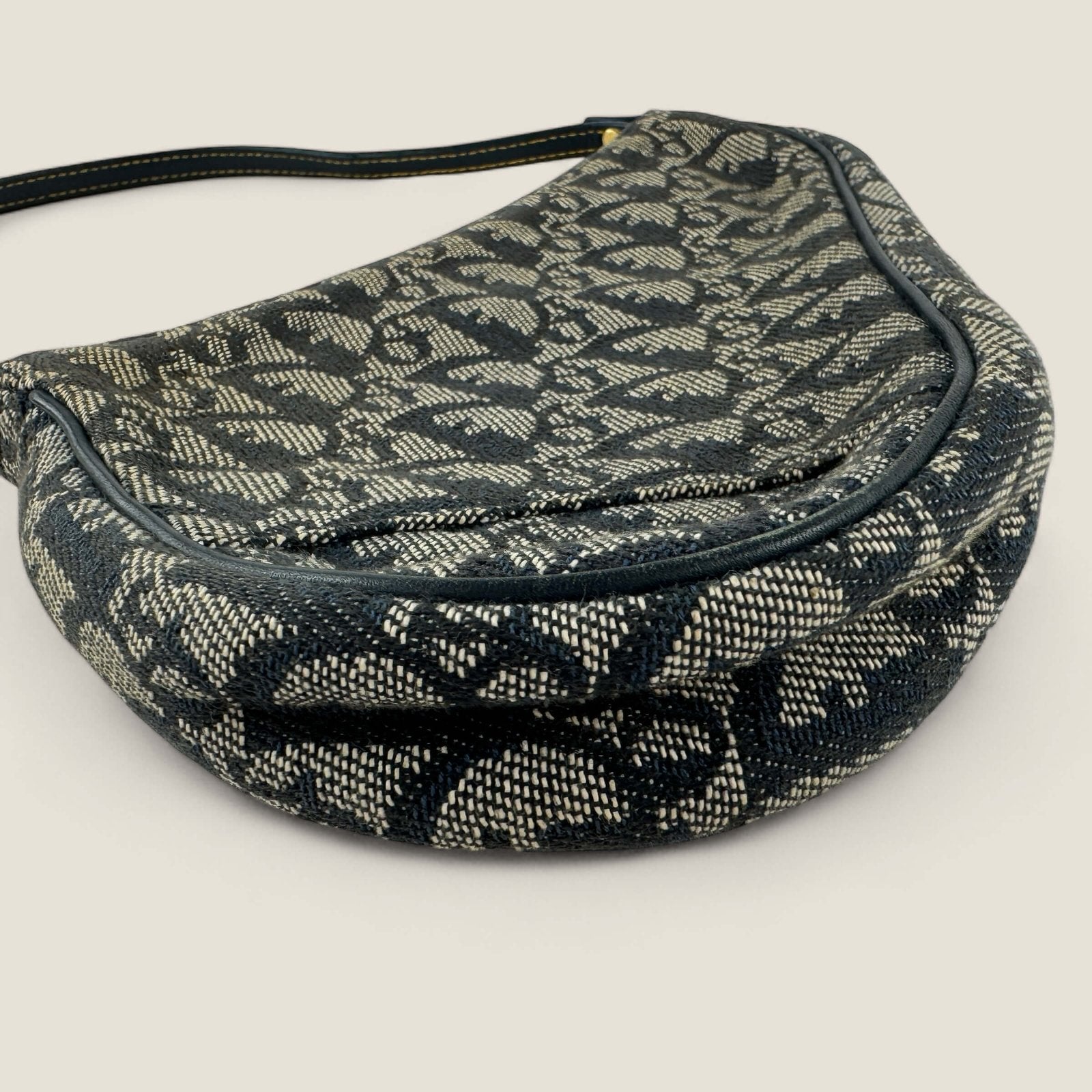 Pre-owned vintage Dior monogram fabric oblique mini saddle bag